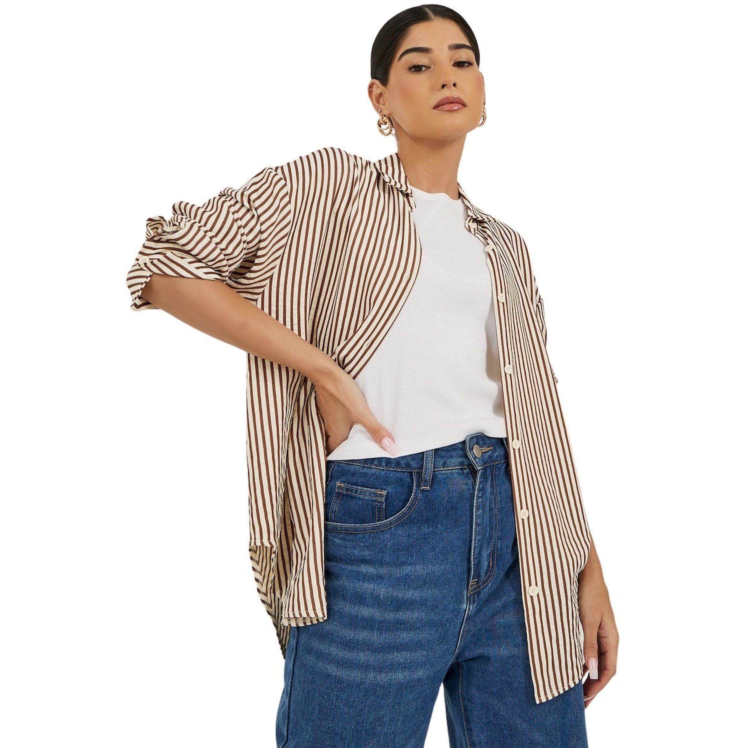 Styli Textured Striped Spread Collar Oversized Shirt-women-clothing-shirtsandblouses-shirts-image-1