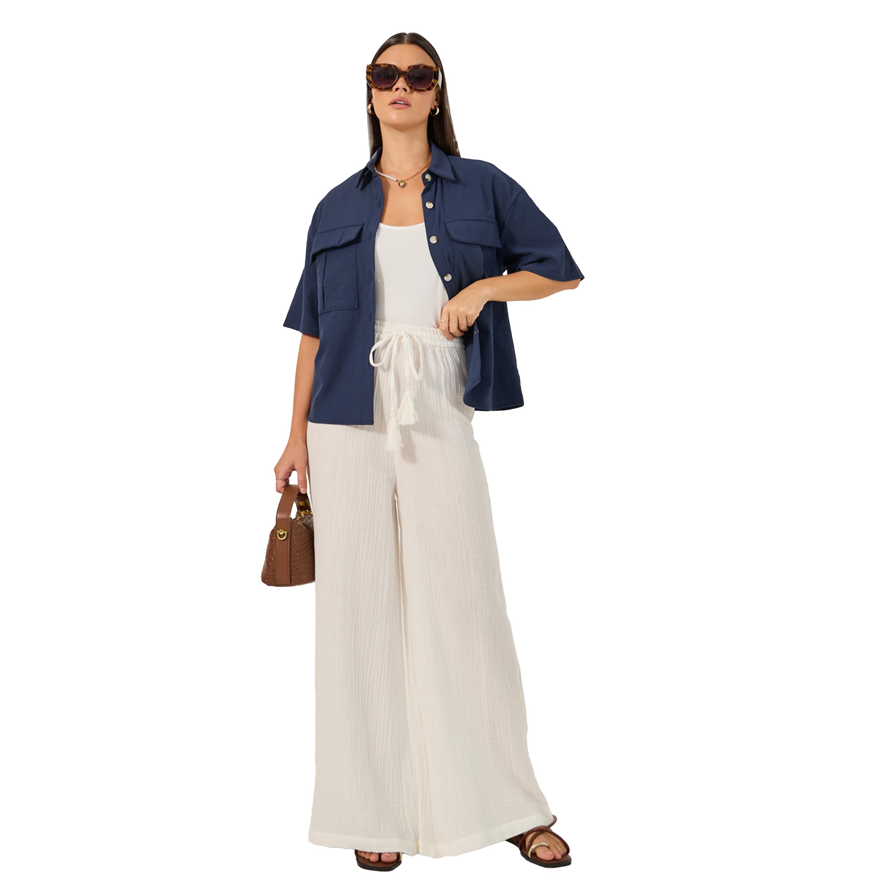 Styli Solid Button-Down Shirt with Pocket Detailing-women-clothing-shirtsandblouses-shirts-image-3