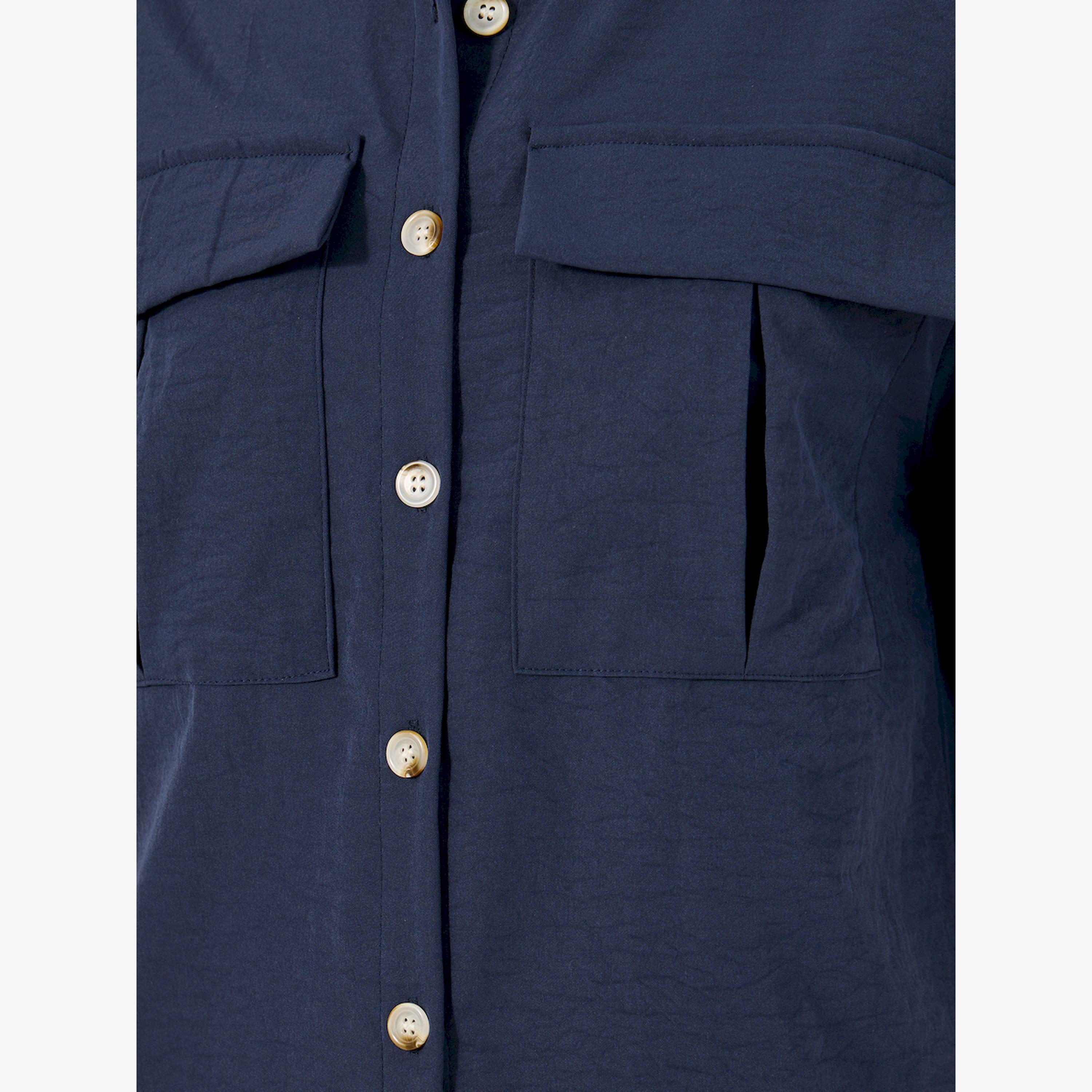 Styli Solid Button-Down Shirt with Pocket Detailing-women-clothing-shirtsandblouses-shirts-image-4