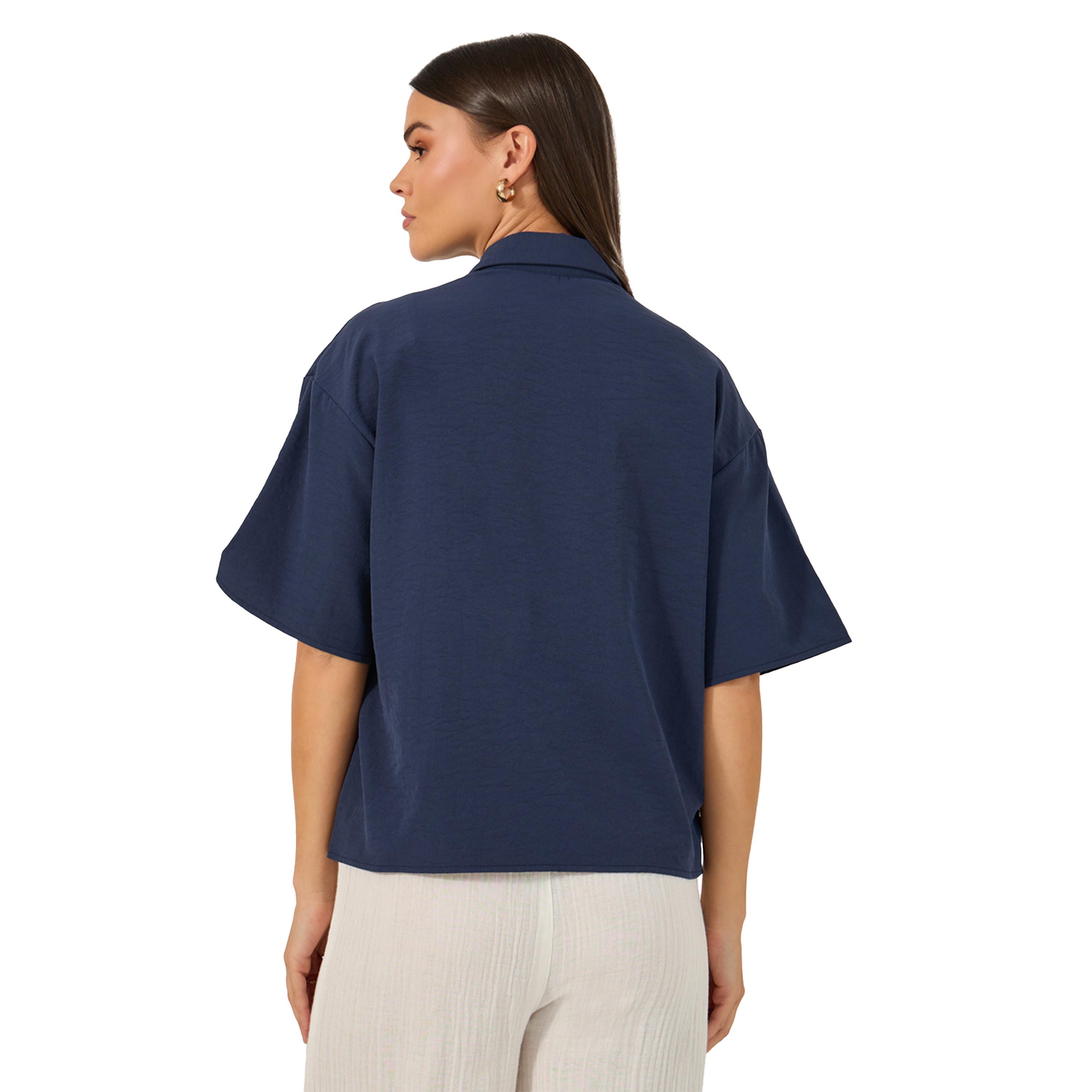Styli Solid Button-Down Shirt with Pocket Detailing-women-clothing-shirtsandblouses-shirts-image-5
