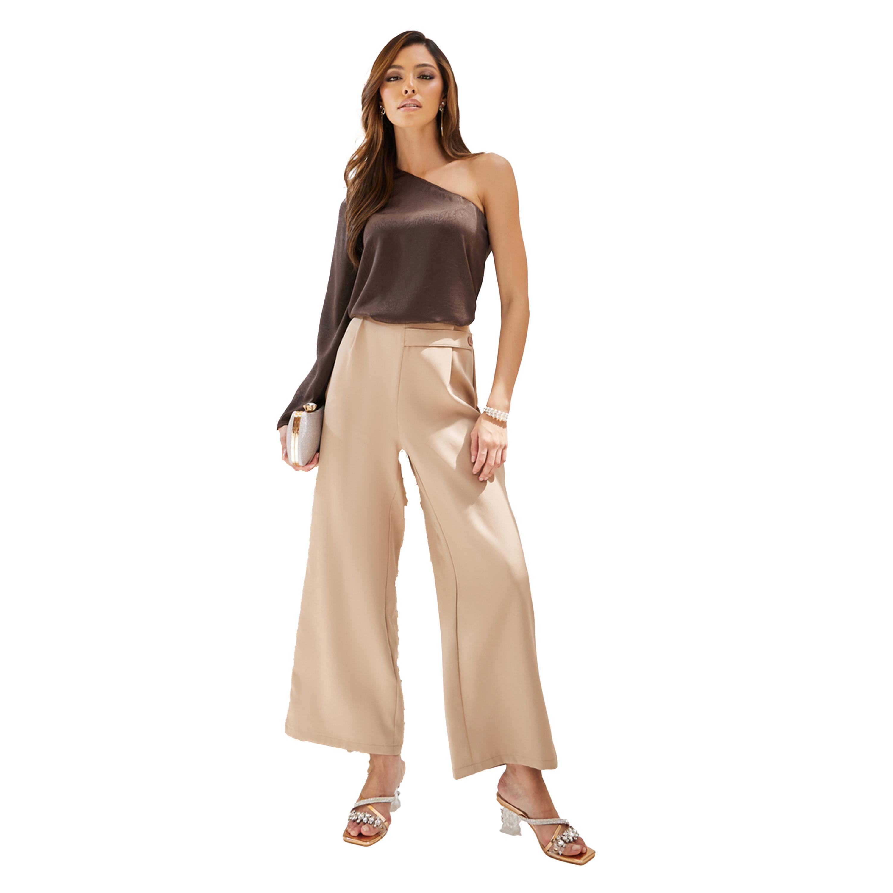 ستايلي -  بلوزة المزخرفة بكتف واحد ورقبة غير متماثلة-women-clothing-shirtsandblouses-blouses-image-2