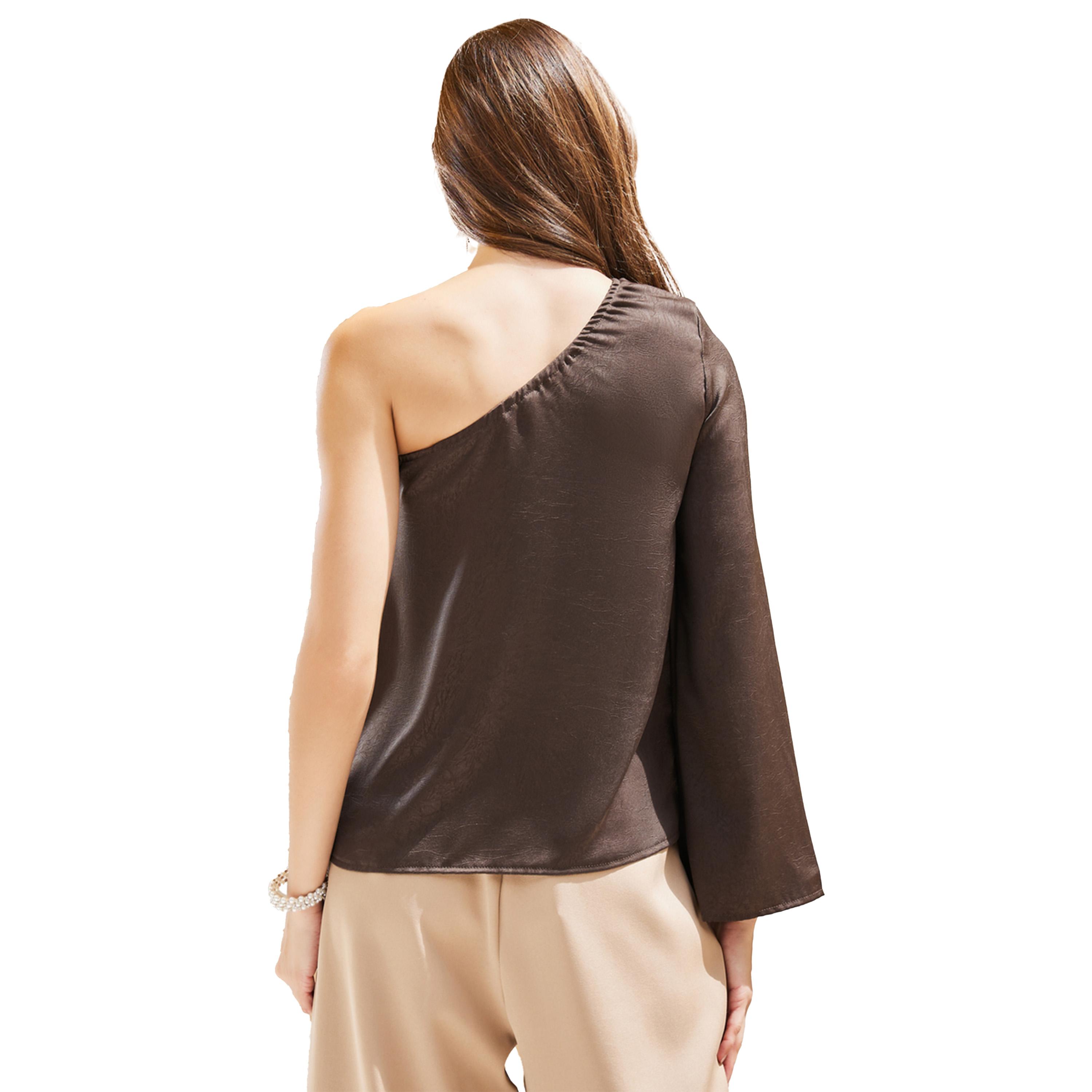 Styli Textured One Shoulder Asymmetric Neck Top-women-clothing-shirtsandblouses-blouses-image-5