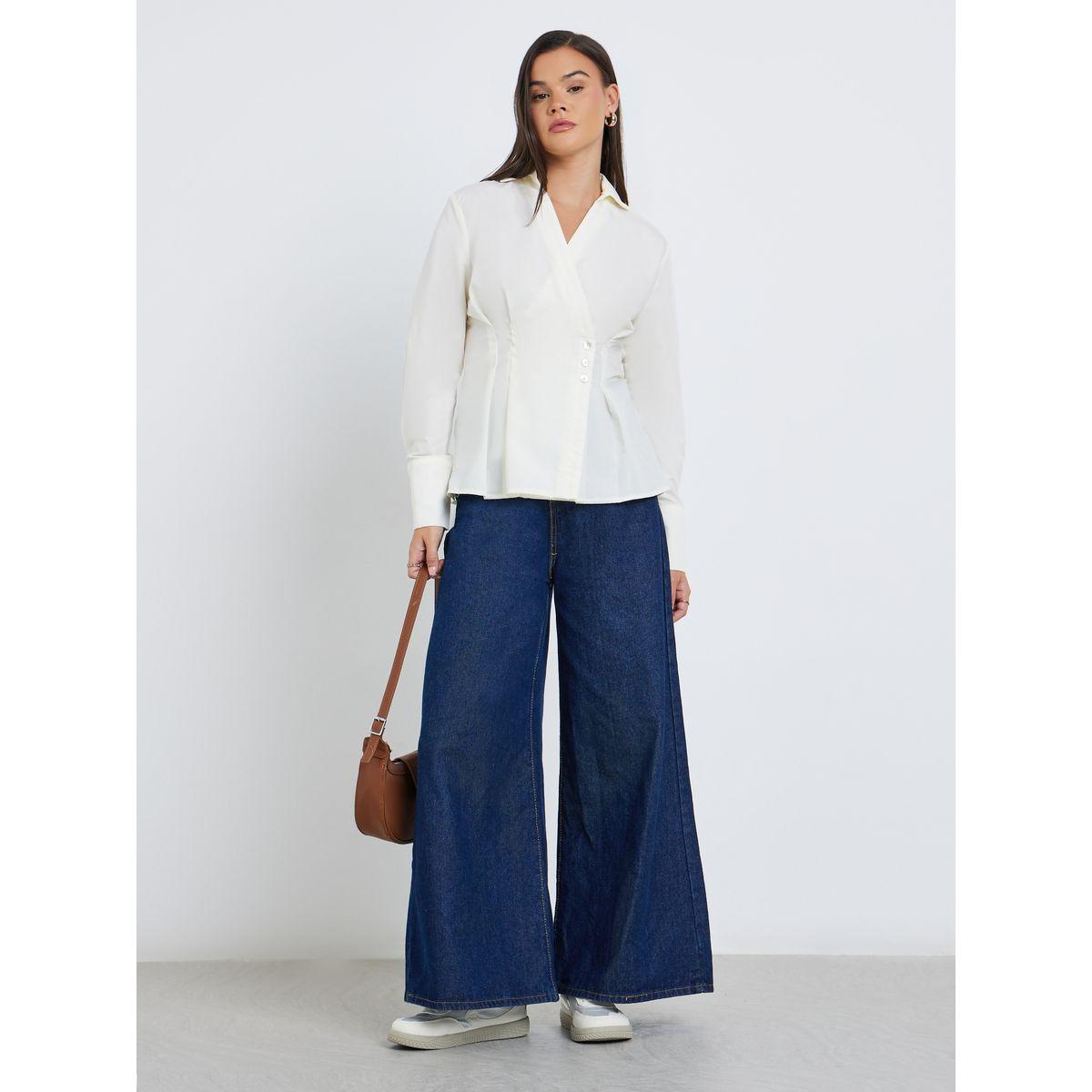 بلوزة بنمط لف وكسرات-women-clothing-shirtsandblouses-shirts-image-2