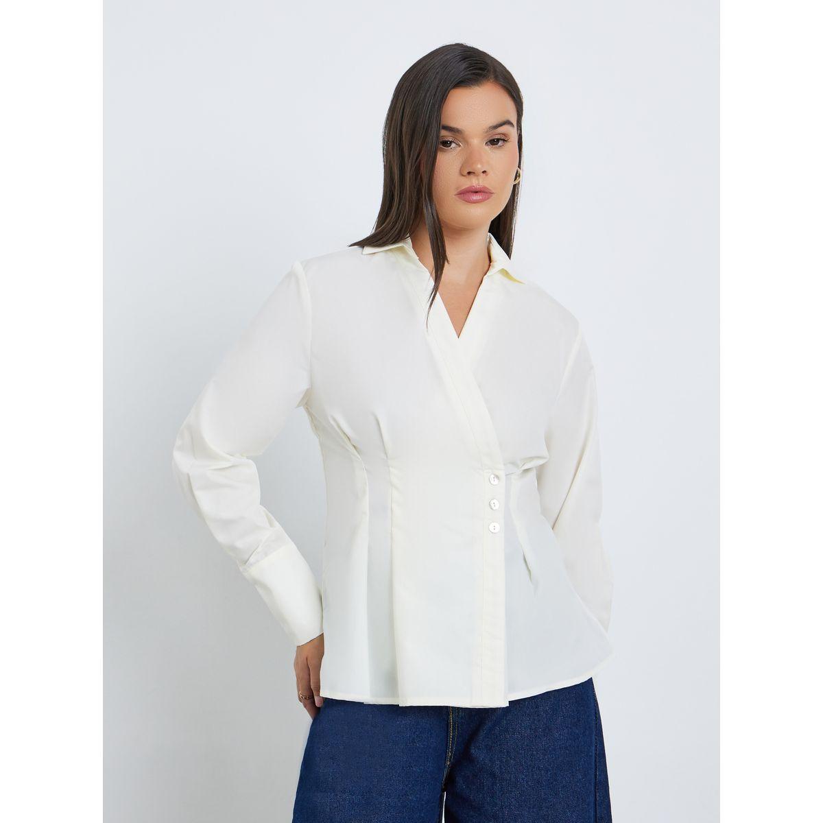 بلوزة بنمط لف وكسرات-women-clothing-shirtsandblouses-shirts-image-3