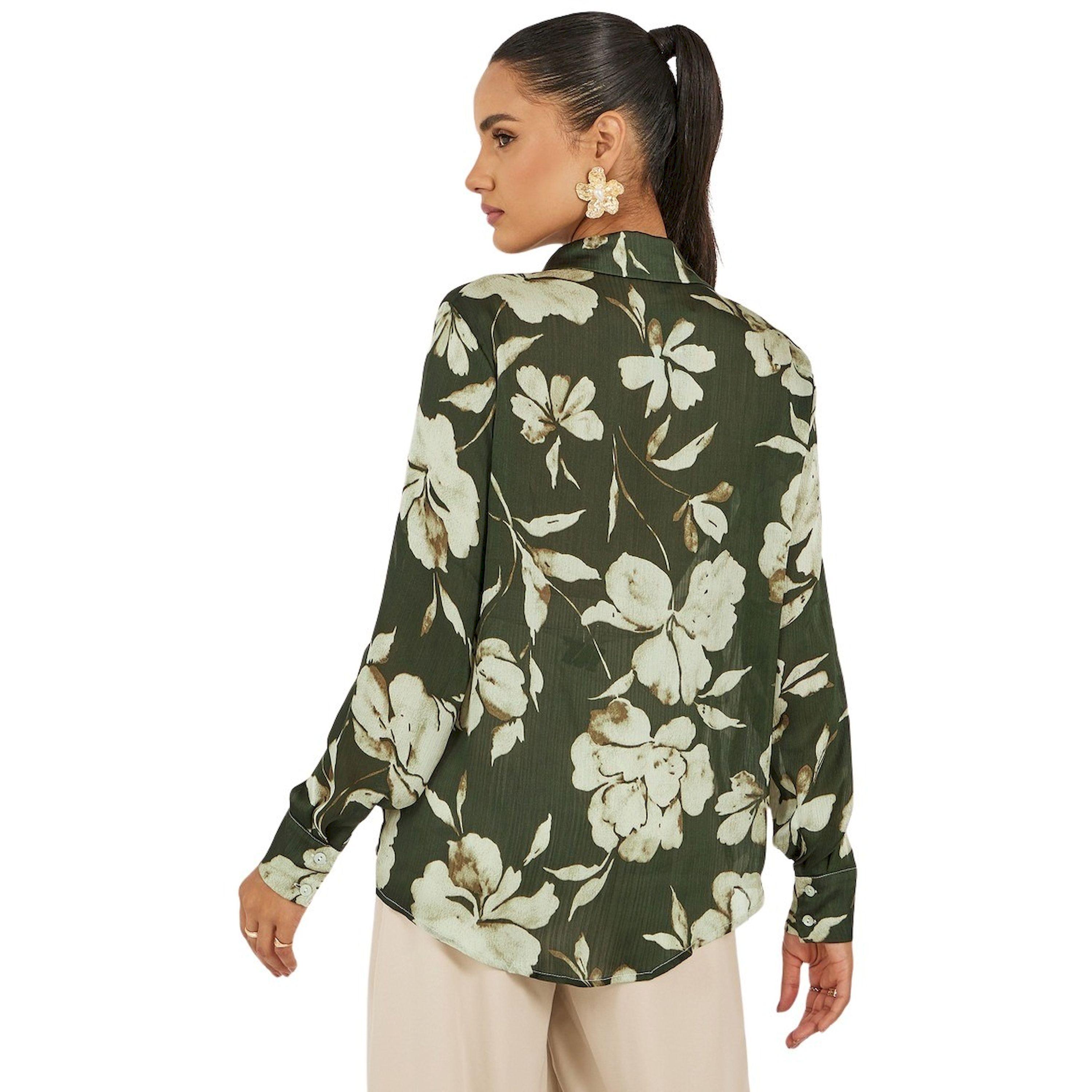 ستايلي -  قميص نسائي مقاس كبيربياقة واسعة ومطبوع عليه زهور-women-clothing-shirtsandblouses-shirts-image-5