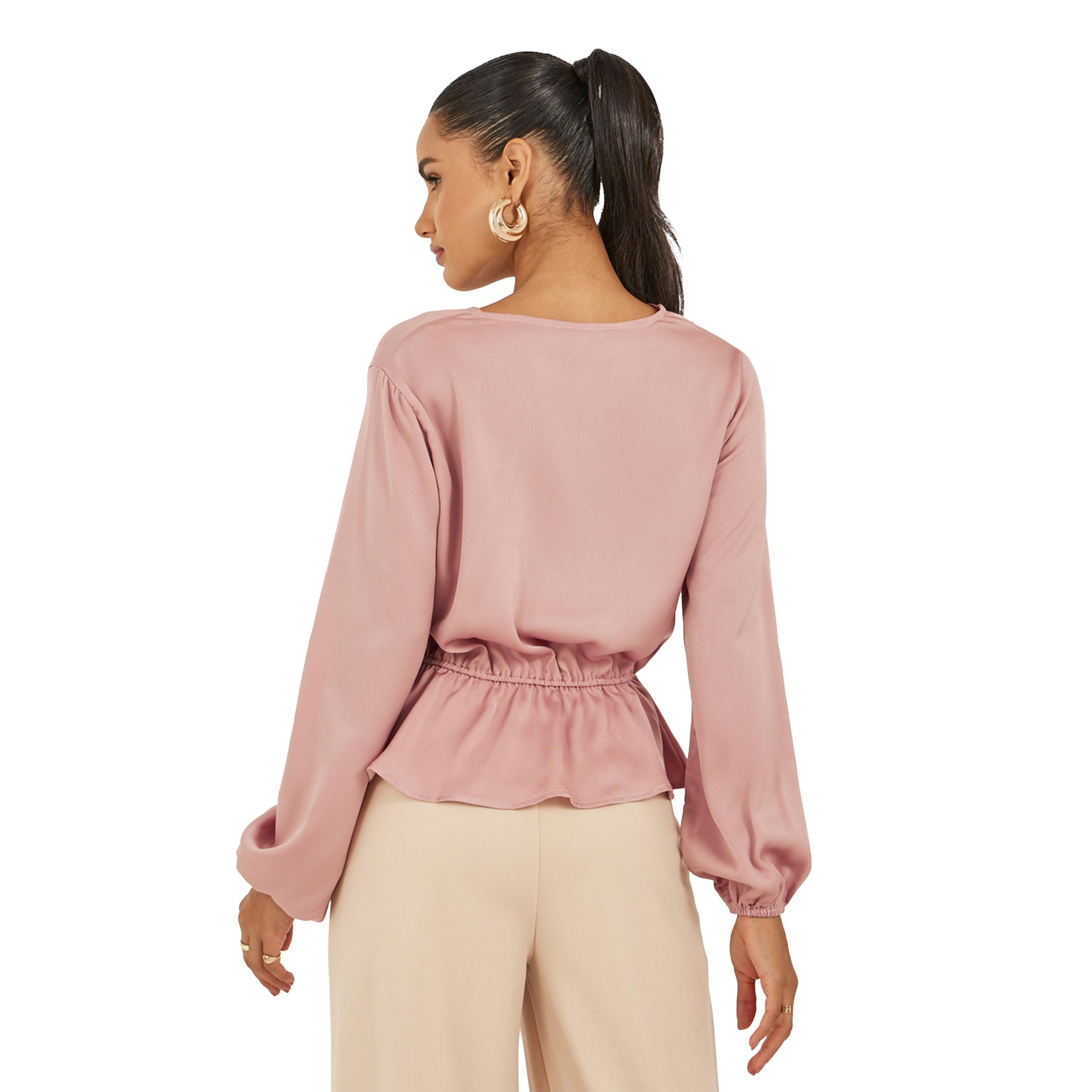 Styli Women Solid Cuffed Sleeves Peplum Blouse-women-clothing-shirtsandblouses-blouses-image-4