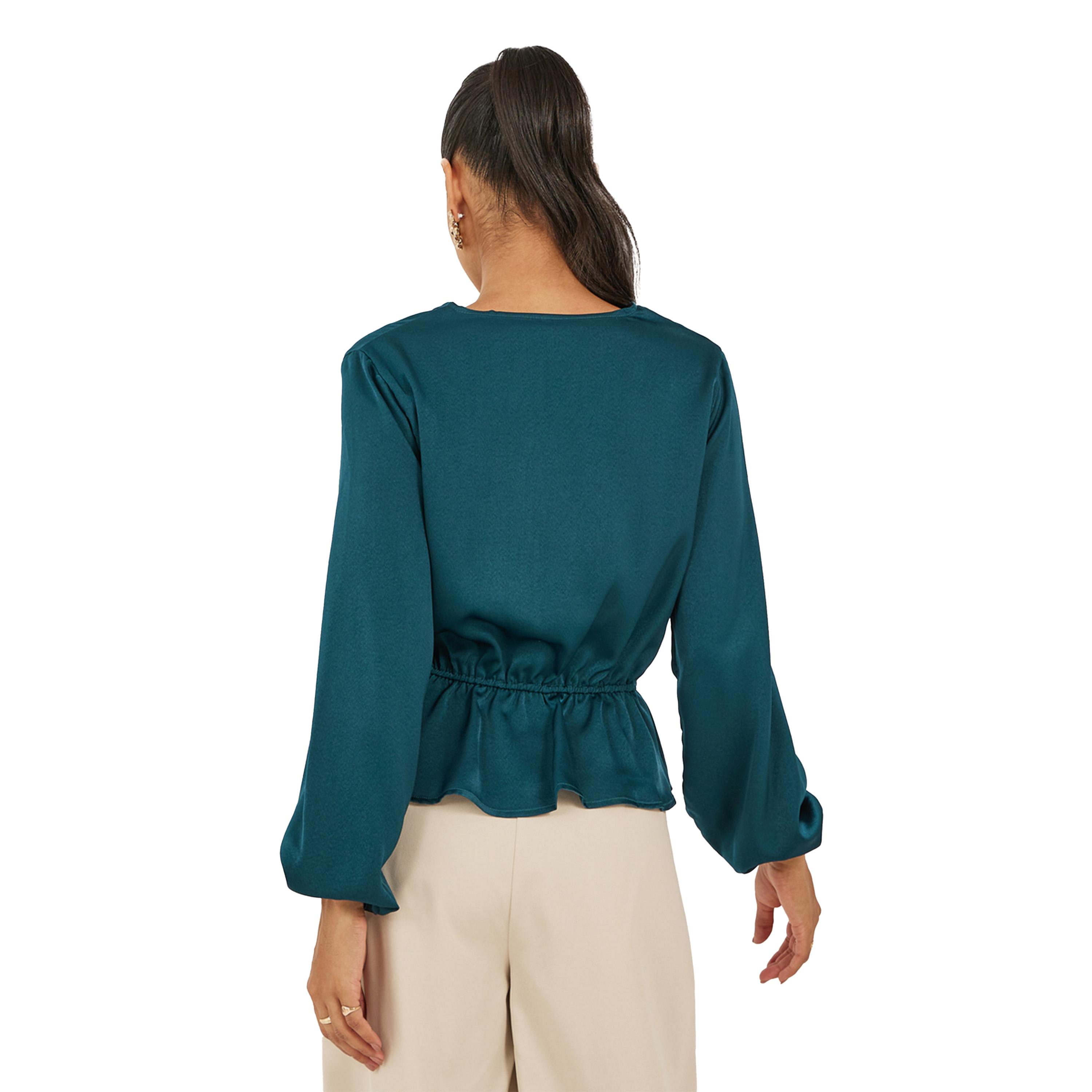 Styli Women Solid Cuffed Sleeves Peplum Blouse-women-clothing-shirtsandblouses-blouses-image-4