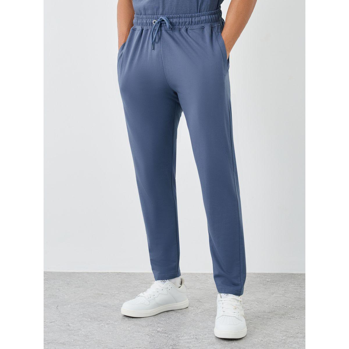 Styli Men Dark Blue Slim Fit Open Hem Joggers-men-clothing-bottoms-joggers-image-1