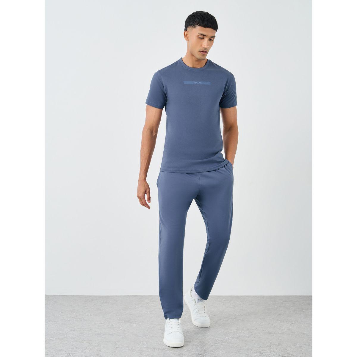 Styli Men Dark Blue Slim Fit Open Hem Joggers-men-clothing-bottoms-joggers-image-2