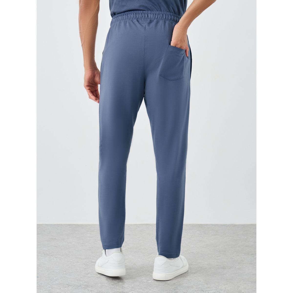 Styli Men Dark Blue Slim Fit Open Hem Joggers-men-clothing-bottoms-joggers-image-4