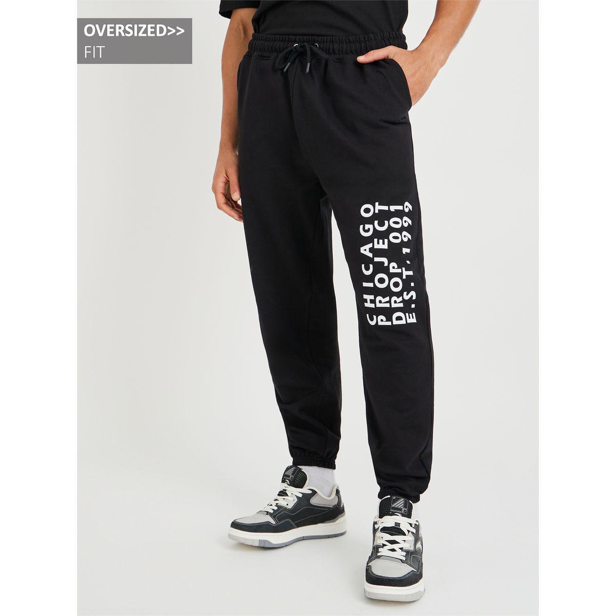 Styli Oversized Cotton Terry Jogger with Print Detail-men-clothing-bottoms-joggers-image-1
