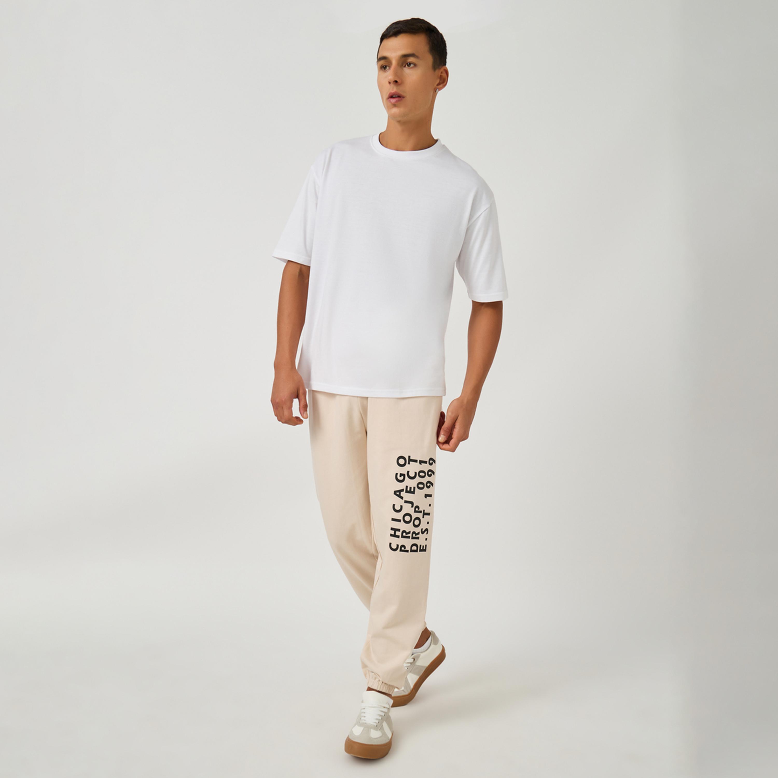 Styli Typography Print Cotton Terry Oversized Fit Joggers-men-clothing-bottoms-joggers-image-2