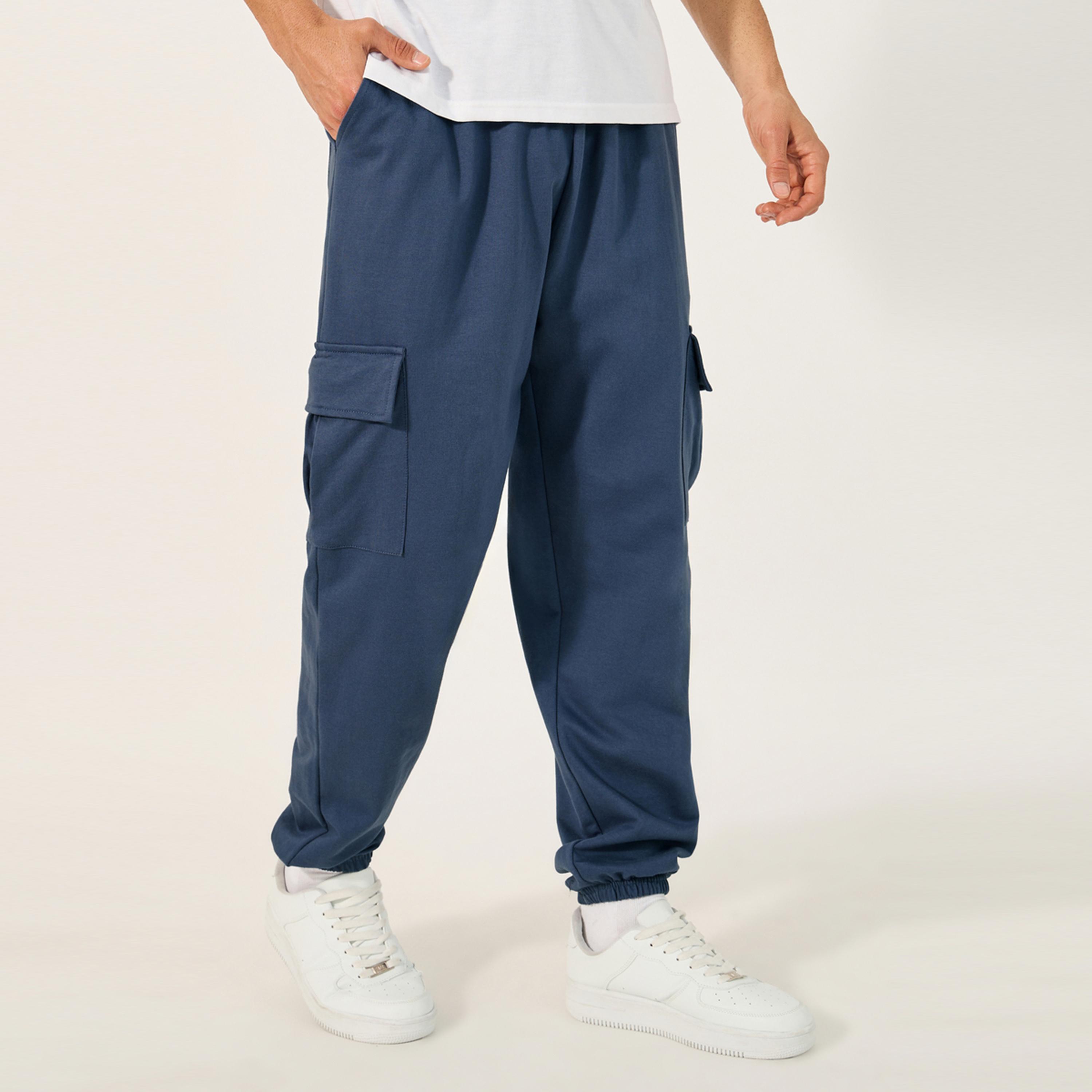 Styli Mid Rise Oversized Elasticated Hem Cargo Joggers-men-clothing-bottoms-joggers-image-1