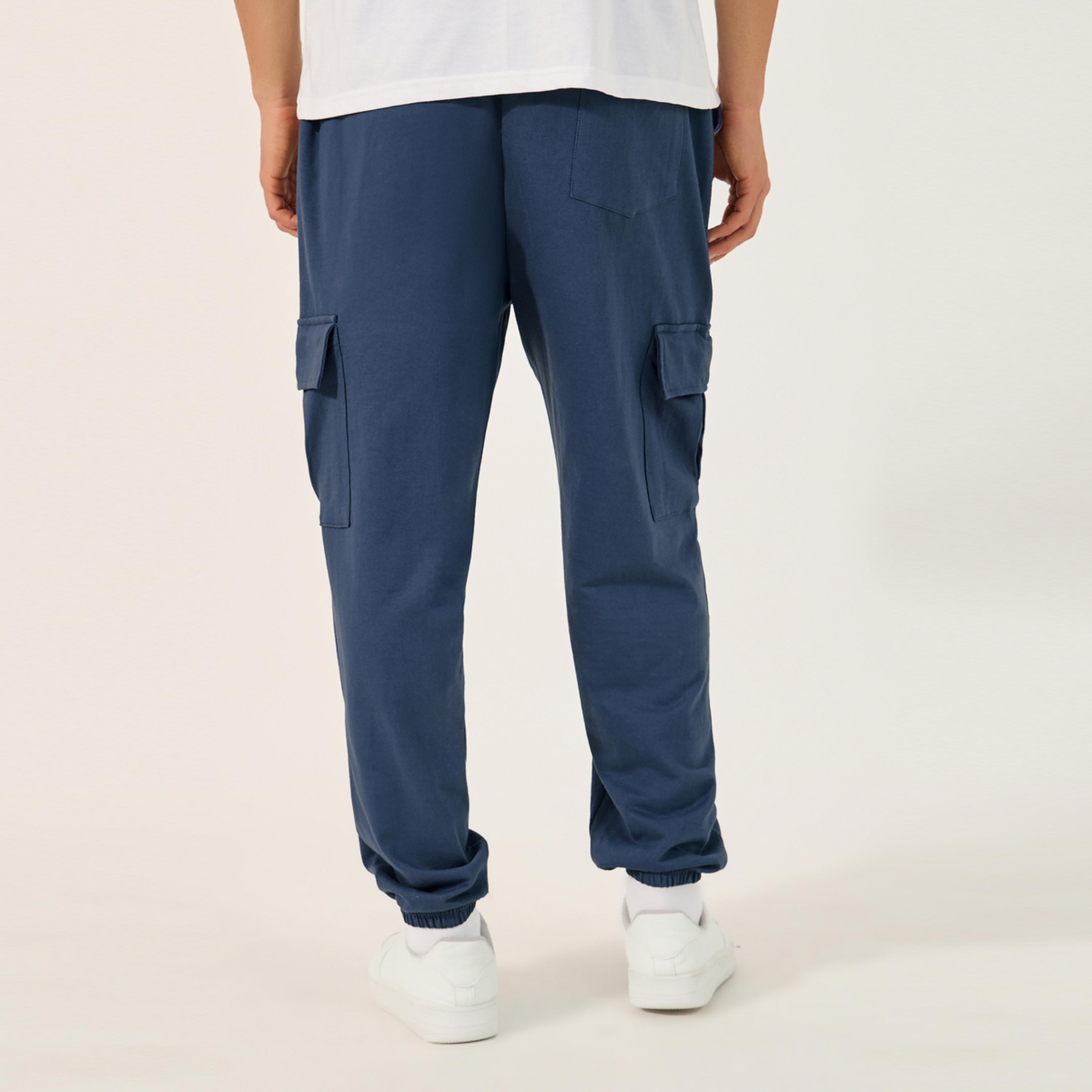 Styli Mid Rise Oversized Elasticated Hem Cargo Joggers-men-clothing-bottoms-joggers-image-5