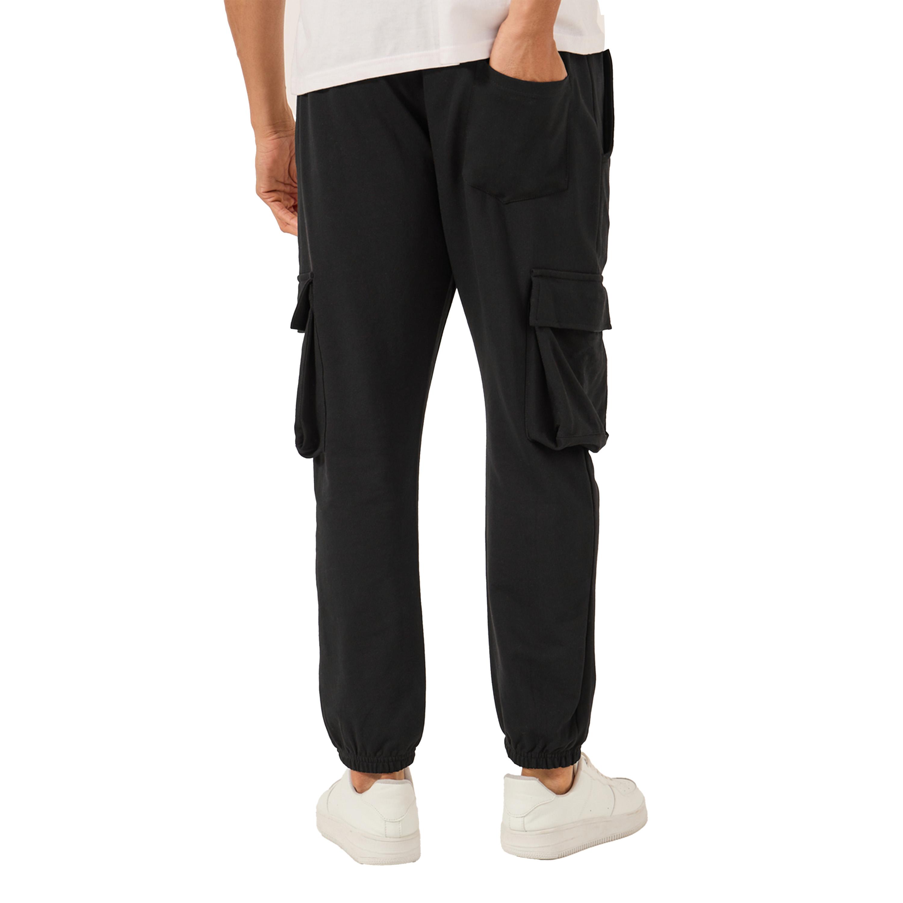 ستايلي - بنطال كارغو رياضي مريح من القطن تيري مع جيوب-men-clothing-bottoms-joggers-image-5