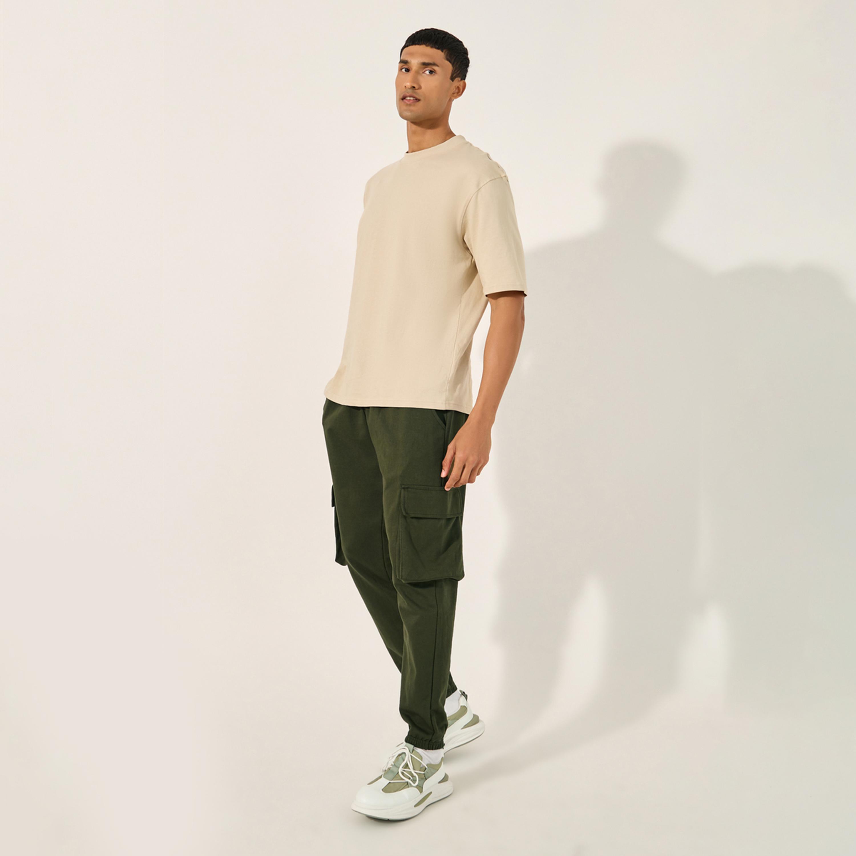 Styli Relaxed Fit Cotton Terry Joggers with Cargo Pockets-men-clothing-bottoms-joggers-image-2
