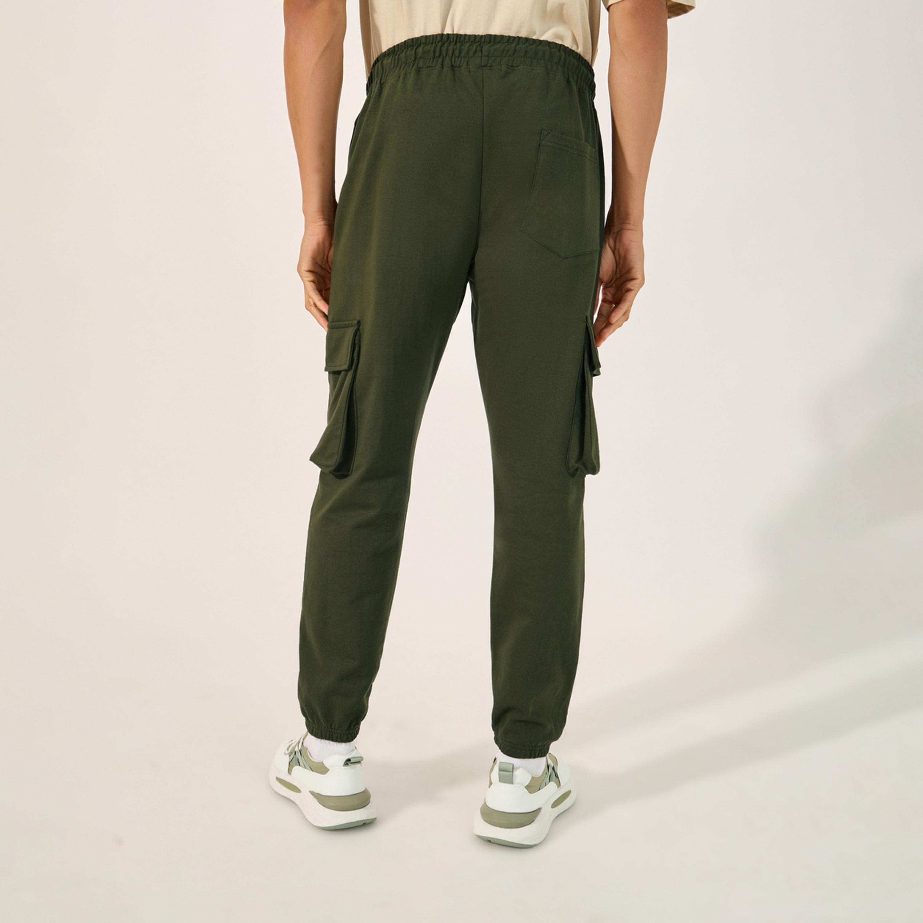 Styli Relaxed Fit Cotton Terry Joggers with Cargo Pockets-men-clothing-bottoms-joggers-image-4