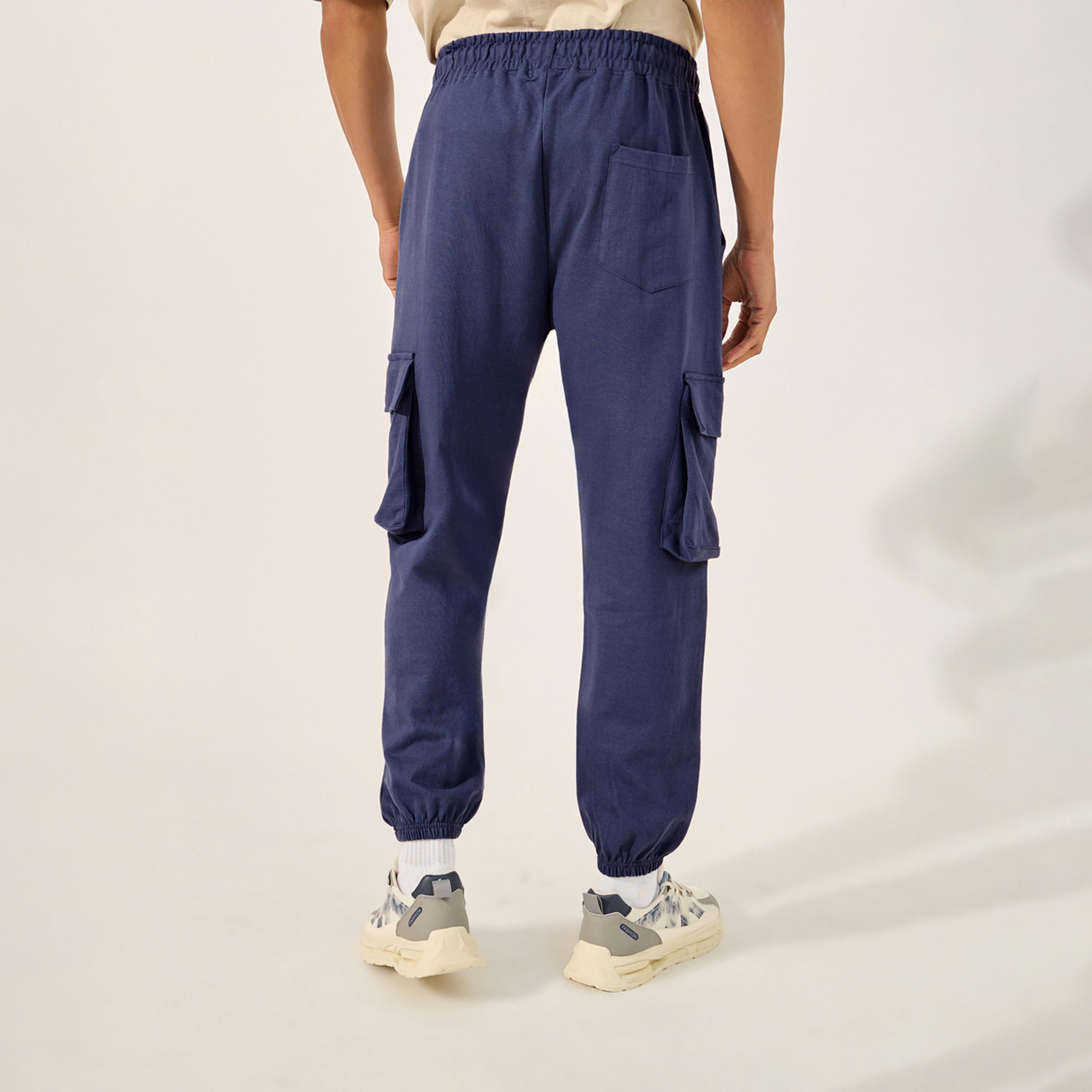 Styli Relaxed Fit Cotton Terry Joggers with Cargo Pockets-men-clothing-bottoms-joggers-image-4