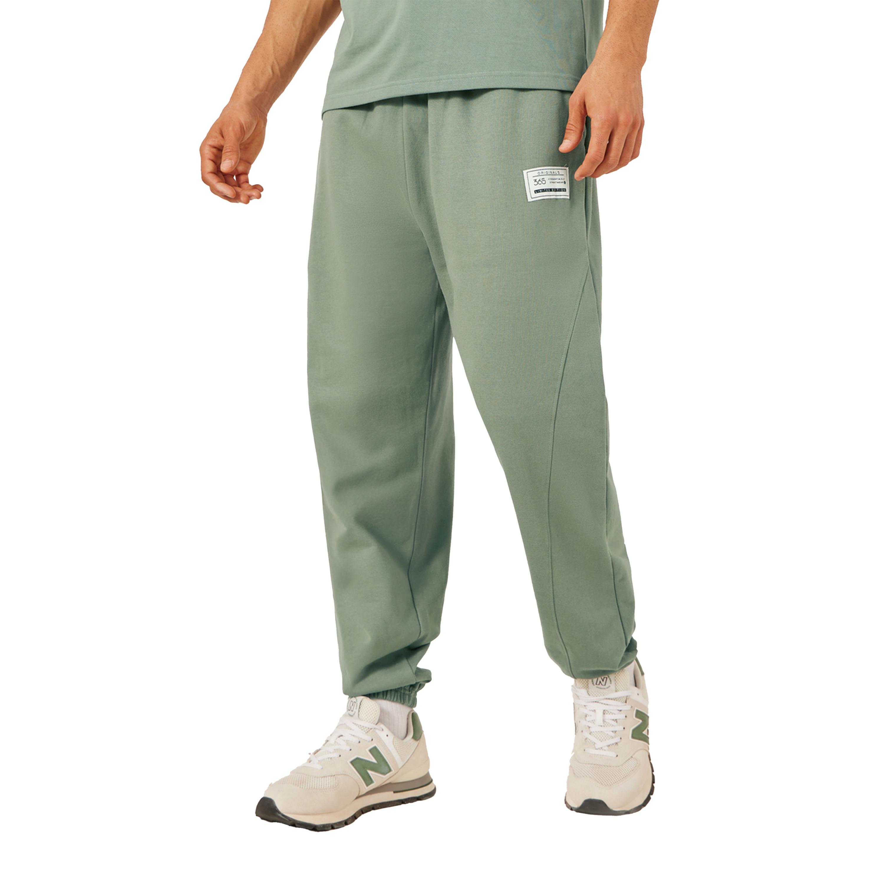 ستايلي - بنطال رياضي كبير الحجم بخصر متوسط الارتفاع ورباط-men-clothing-bottoms-joggers-image-1