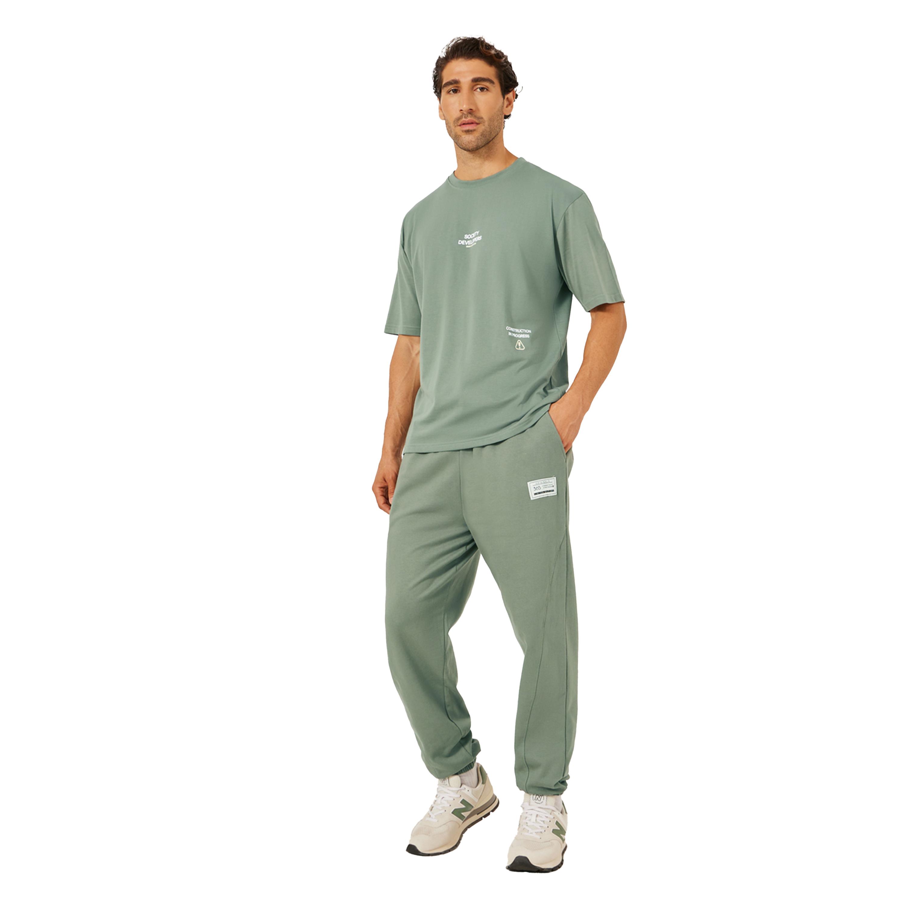 ستايلي - بنطال رياضي كبير الحجم بخصر متوسط الارتفاع ورباط-men-clothing-bottoms-joggers-image-2
