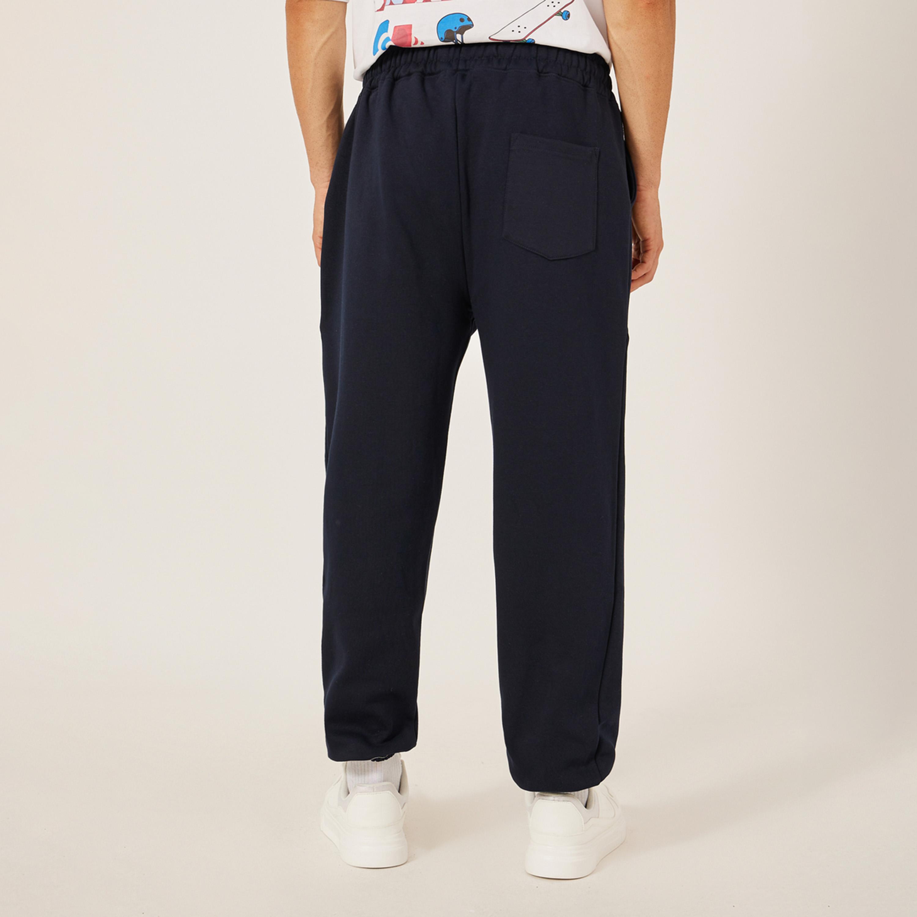 ستايلي - بنطال رياضي من الصوف بتفاصيل شارة مع رباط-men-clothing-bottoms-joggers-image-4