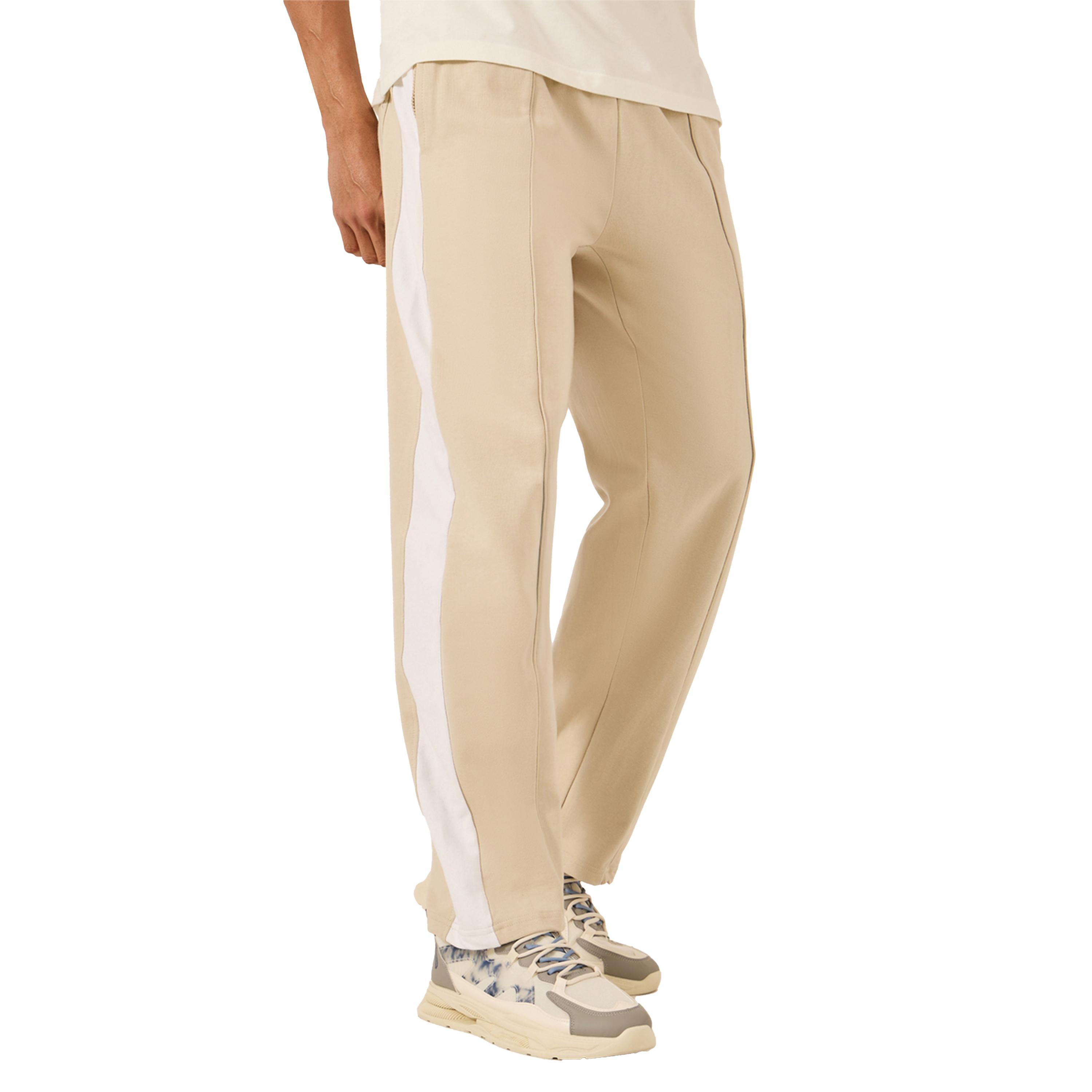 ستايلي -  بنطال رياضي مريح متوسط الارتفاع بتصميم جانبي متباين-men-clothing-bottoms-joggers-image-1