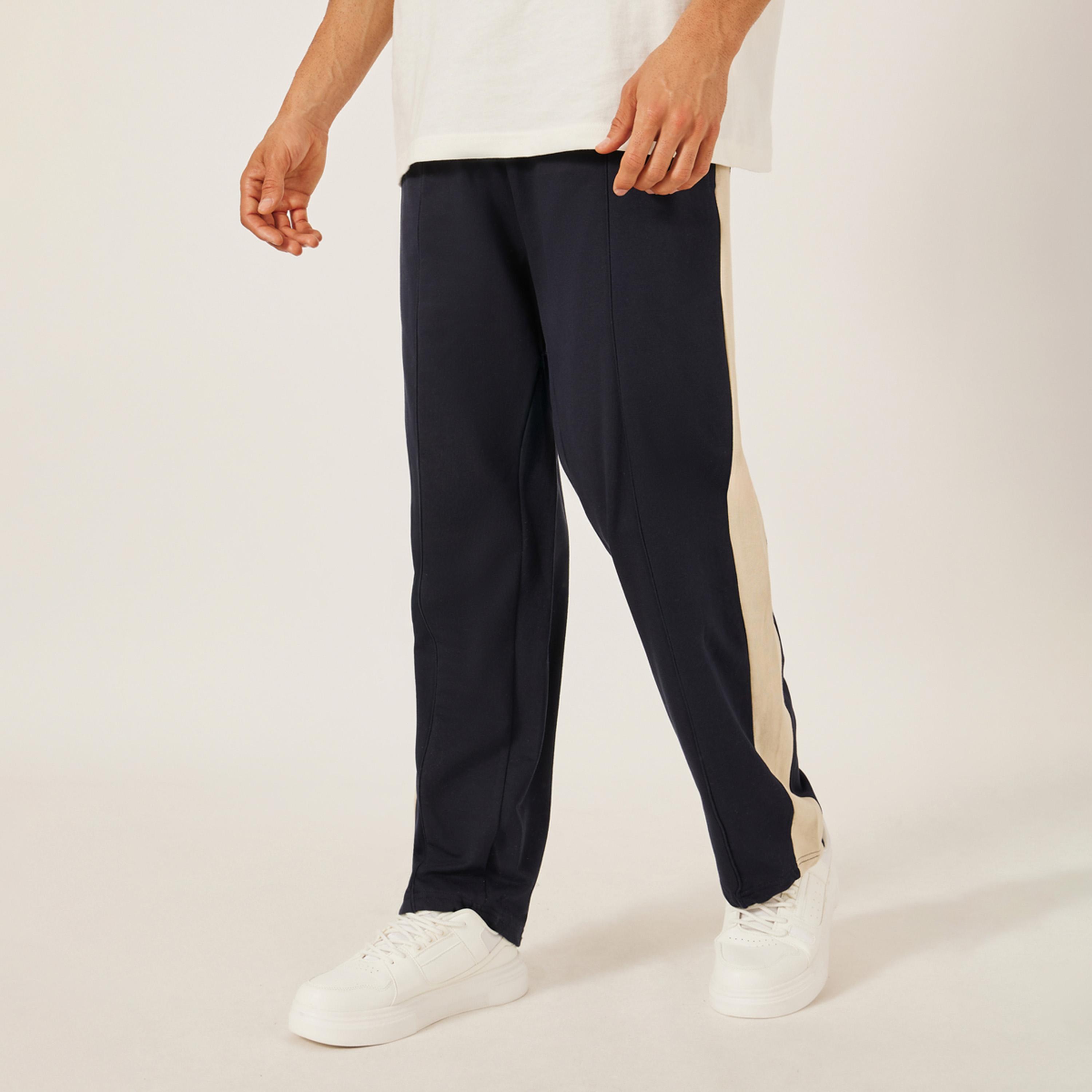 Styli Side Contrast Panel Mid Rise Relaxed Fit Joggers-men-clothing-bottoms-joggers-image-1