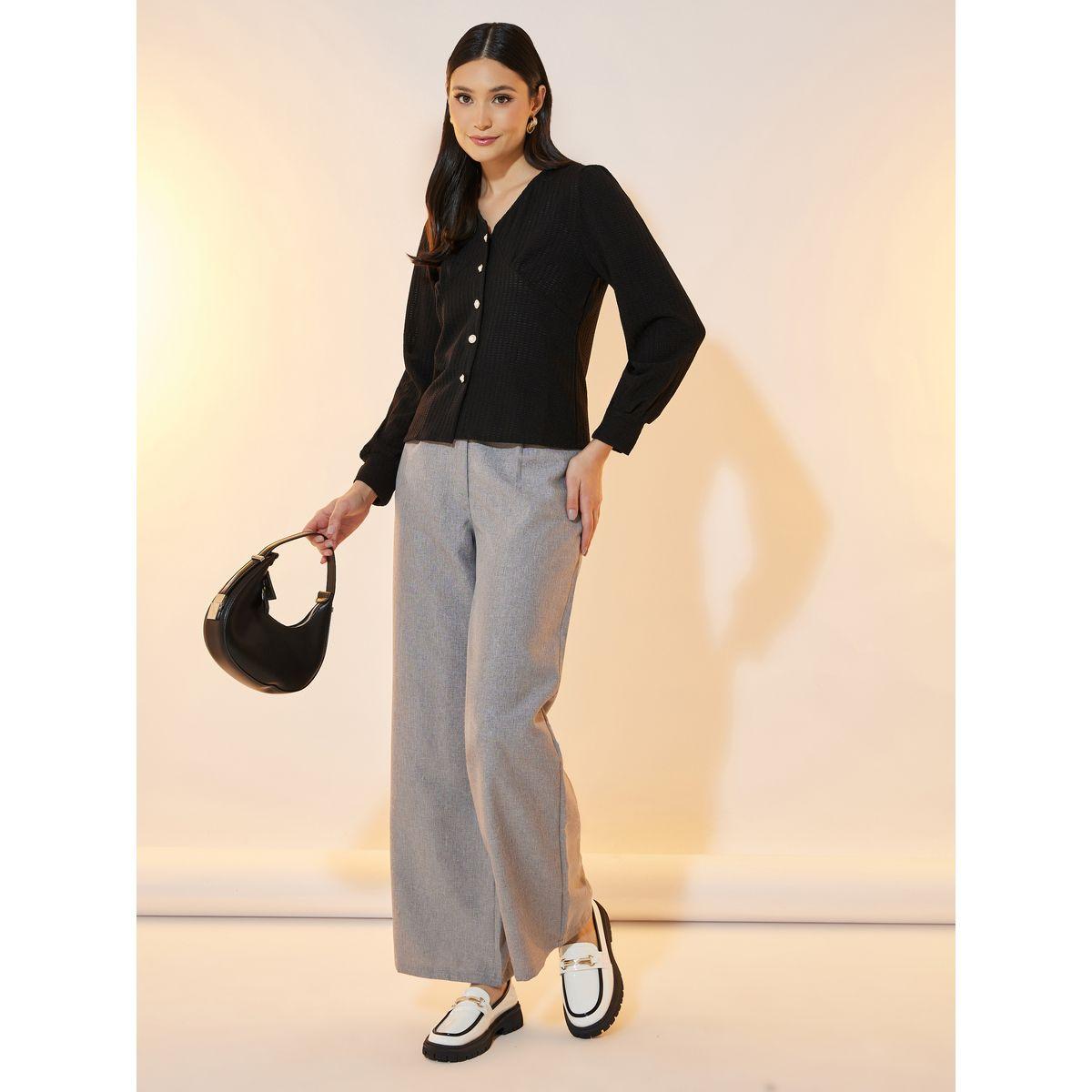 بلوزة بتفاصيل بارزة الملمس مع أكمام طويلة-women-clothing-shirtsandblouses-blouses-image-2