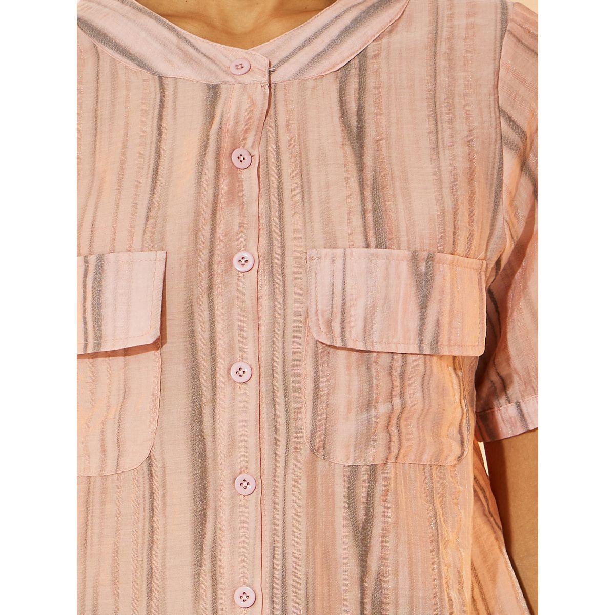 بلوزة مخططة بجيوب على الصدر وأكمام قصيرة-women-clothing-shirtsandblouses-shirts-image-3