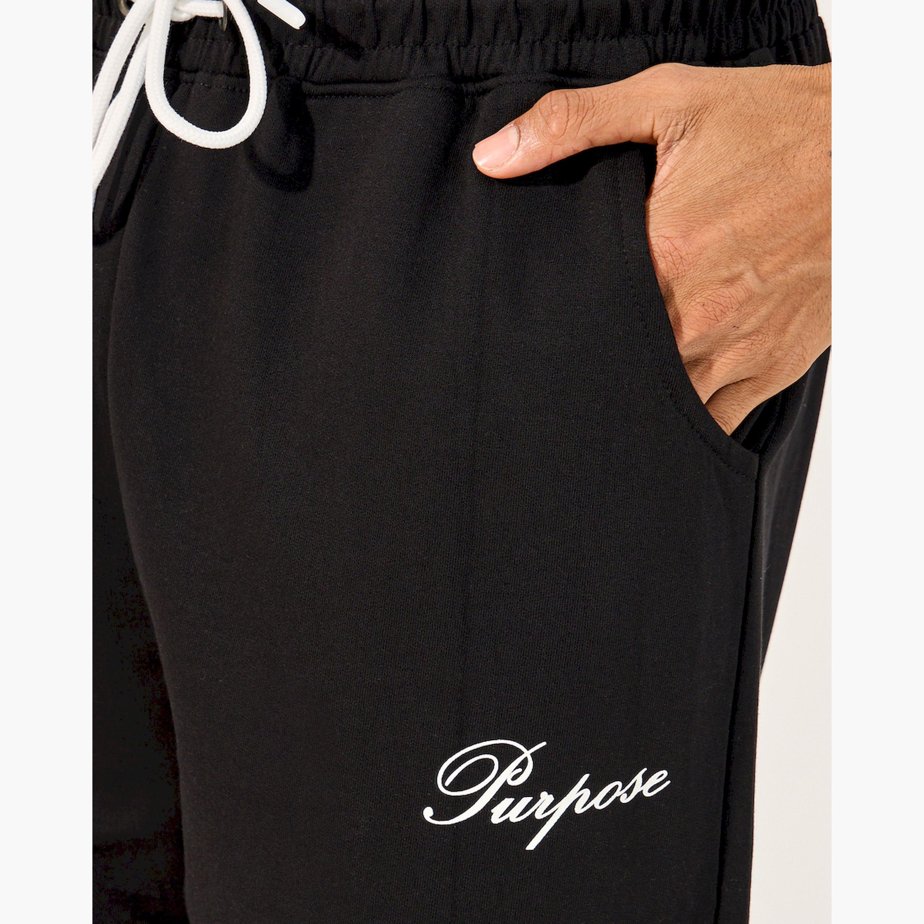 Styli Minimal Slogan Print Oversized Jogger with Drawstring-men-clothing-bottoms-joggers-image-3