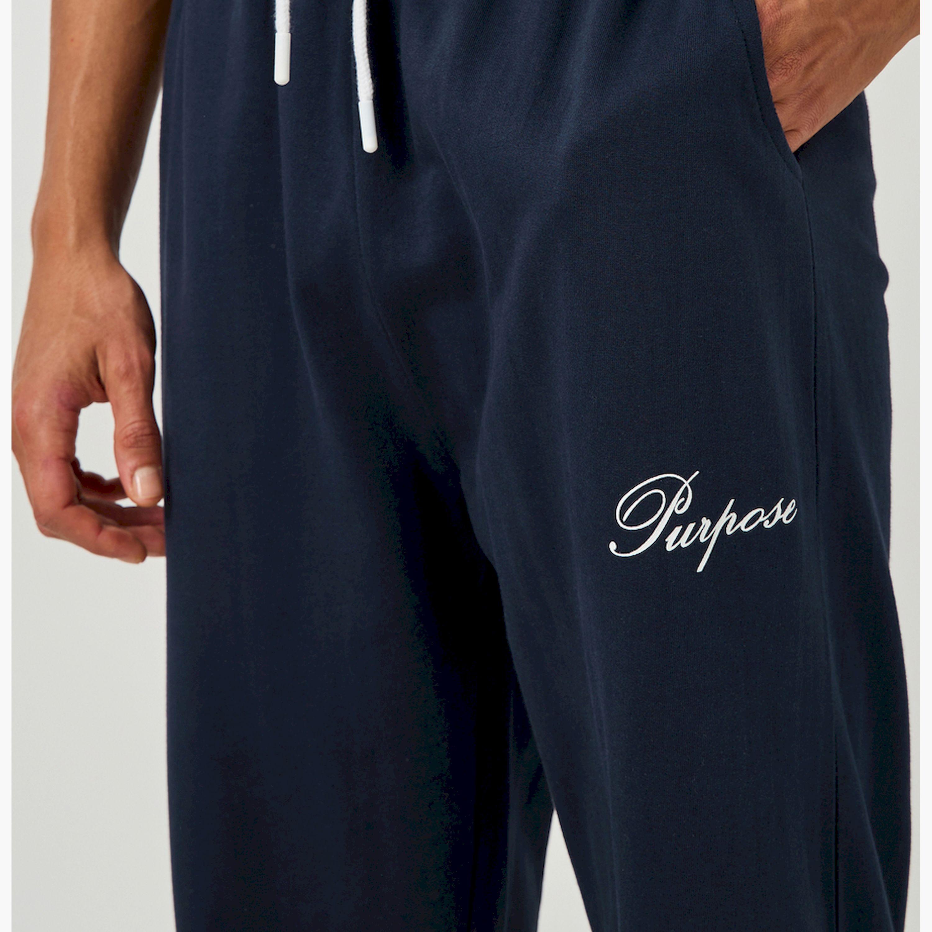 Styli Minimal Slogan Print Oversized Joggers with Drawstring-men-clothing-bottoms-joggers-image-3
