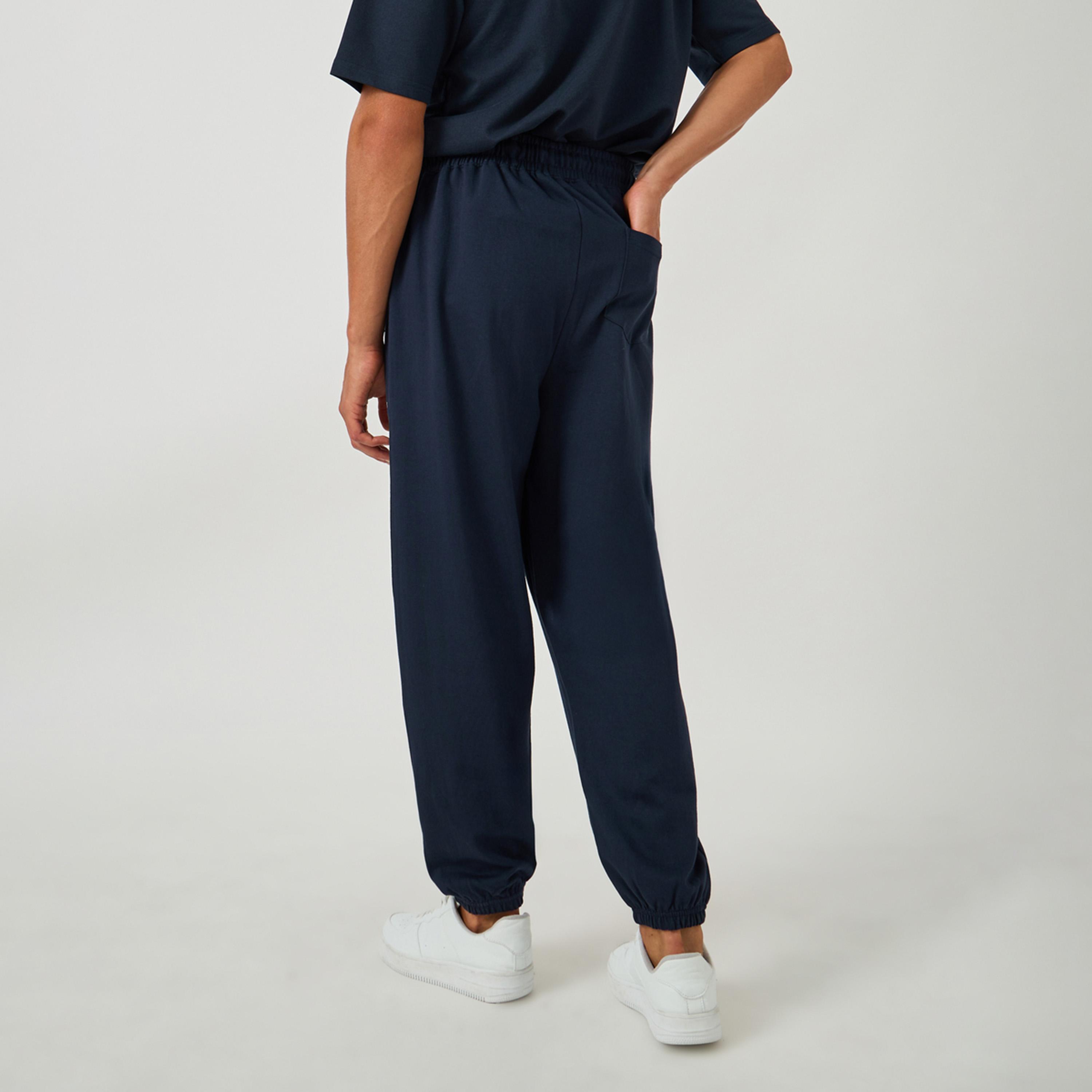 Styli Minimal Slogan Print Oversized Joggers with Drawstring-men-clothing-bottoms-joggers-image-4