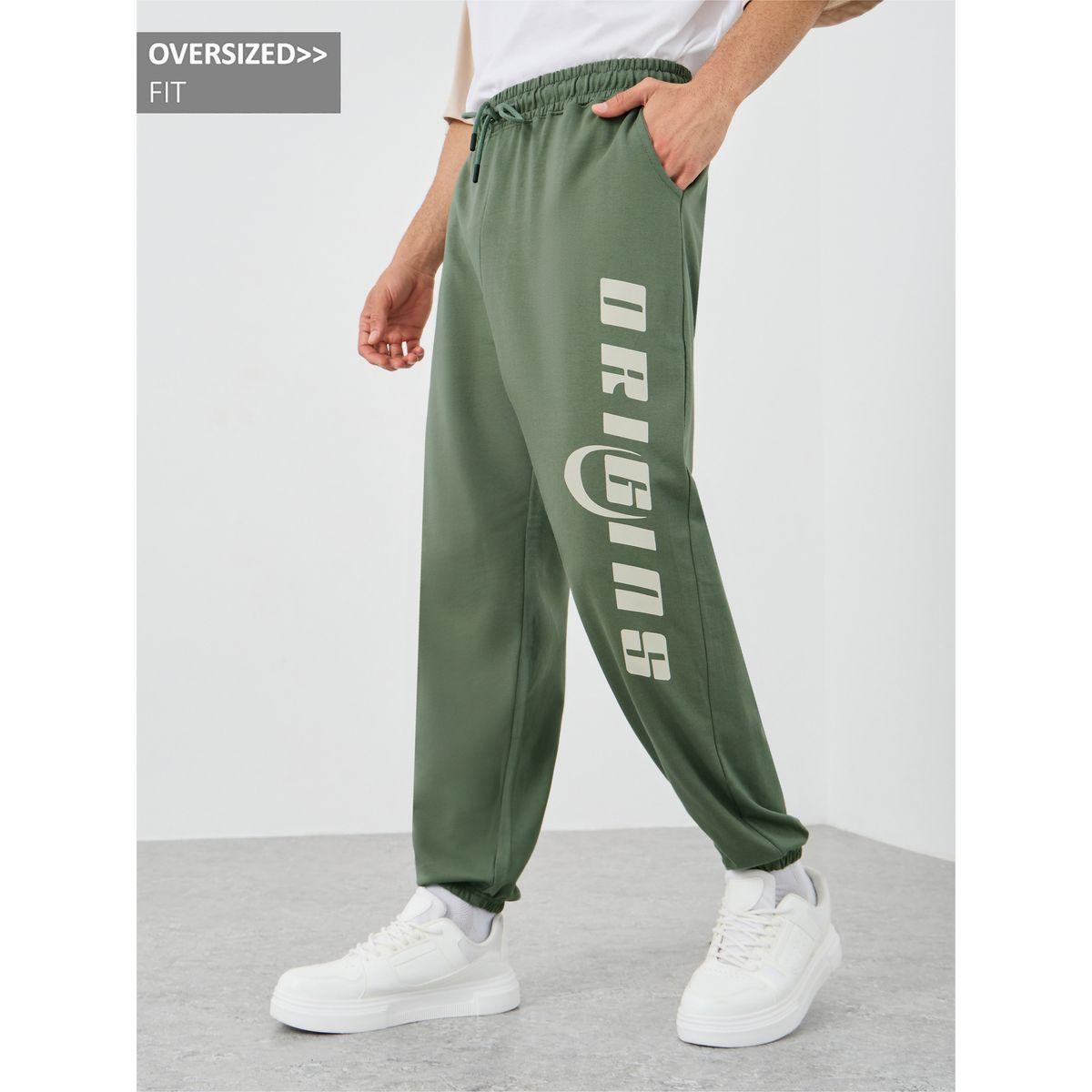 Styli Textured Slogan Print Oversized Joggers-men-clothing-bottoms-joggers-image-1