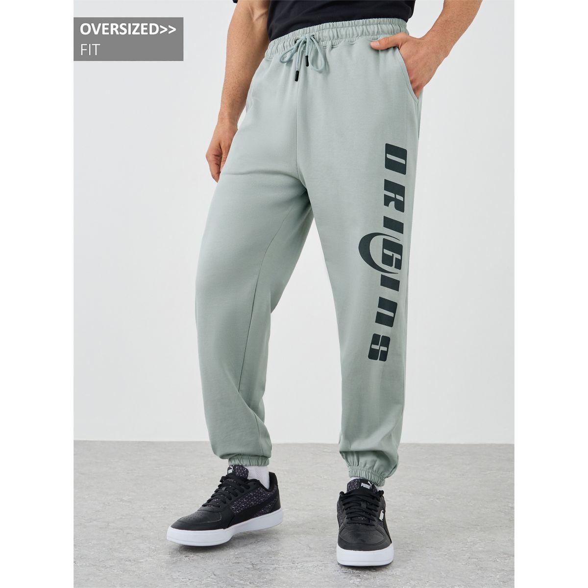 Styli Textured Slogan Print Oversized Joggers-men-clothing-bottoms-joggers-image-1