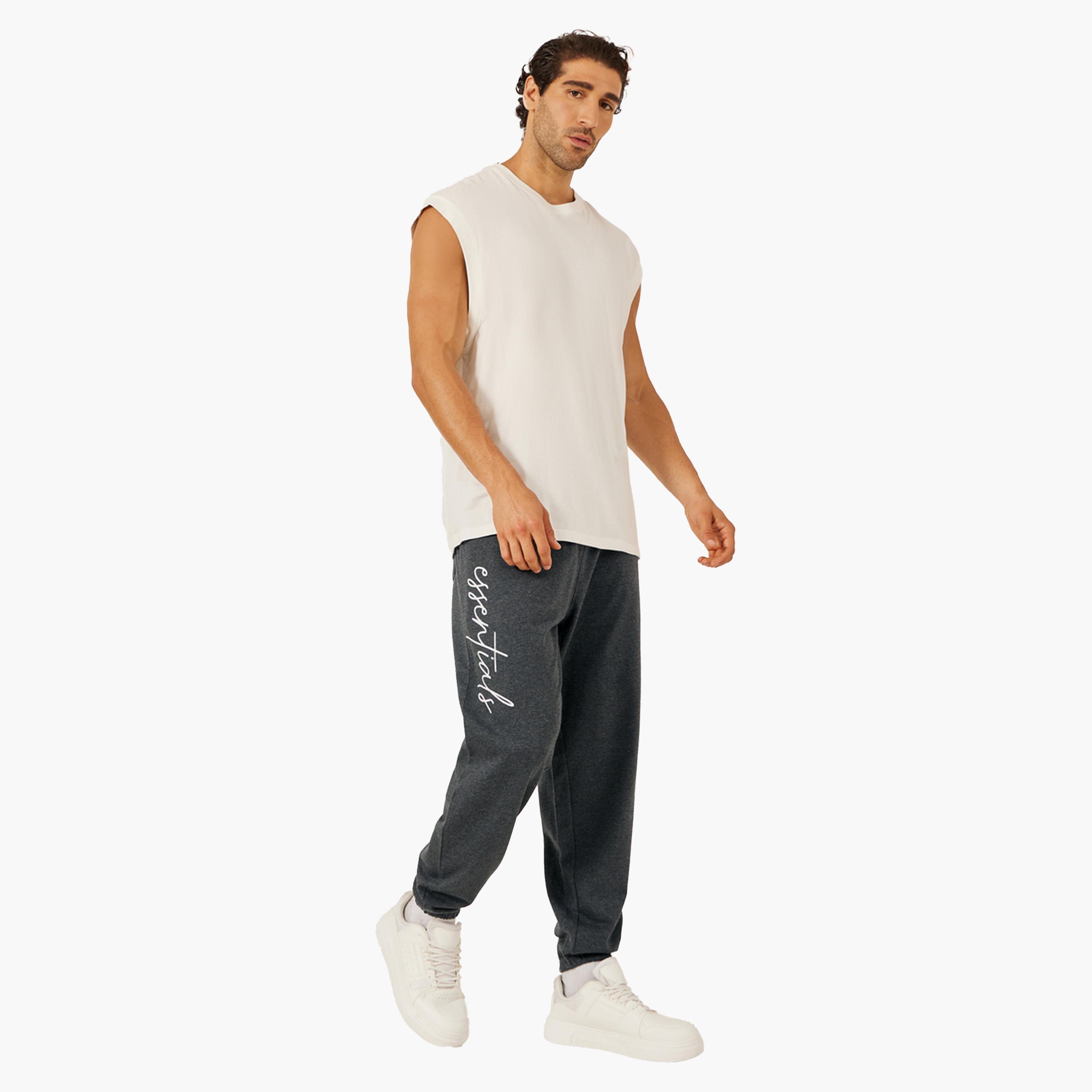 Styli Slogan Print Oversized Fit Cotton Terry Joggers-men-clothing-bottoms-joggers-image-2