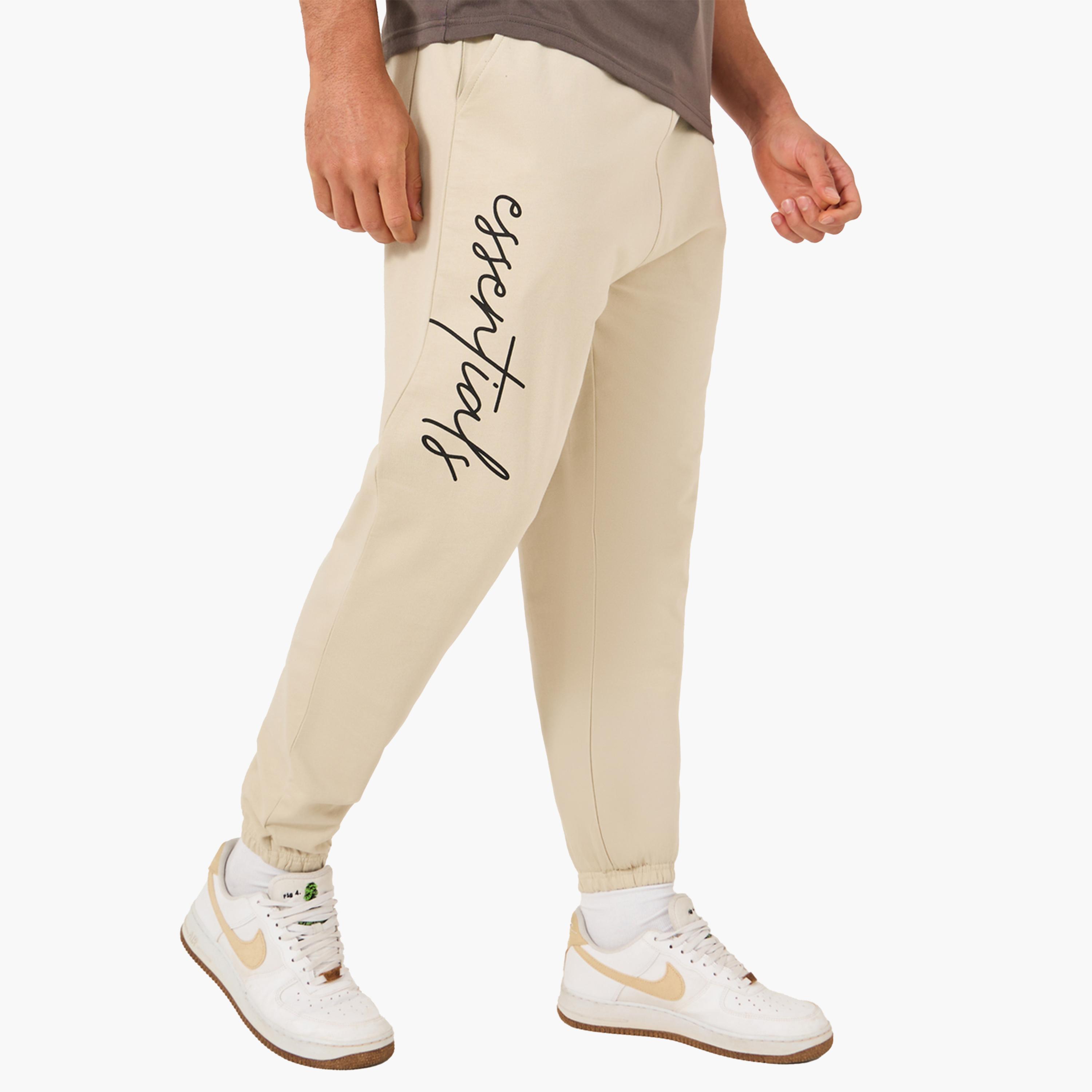 Styli Slogan Print Oversized Fit Cotton Terry Joggers-men-clothing-bottoms-joggers-image-1