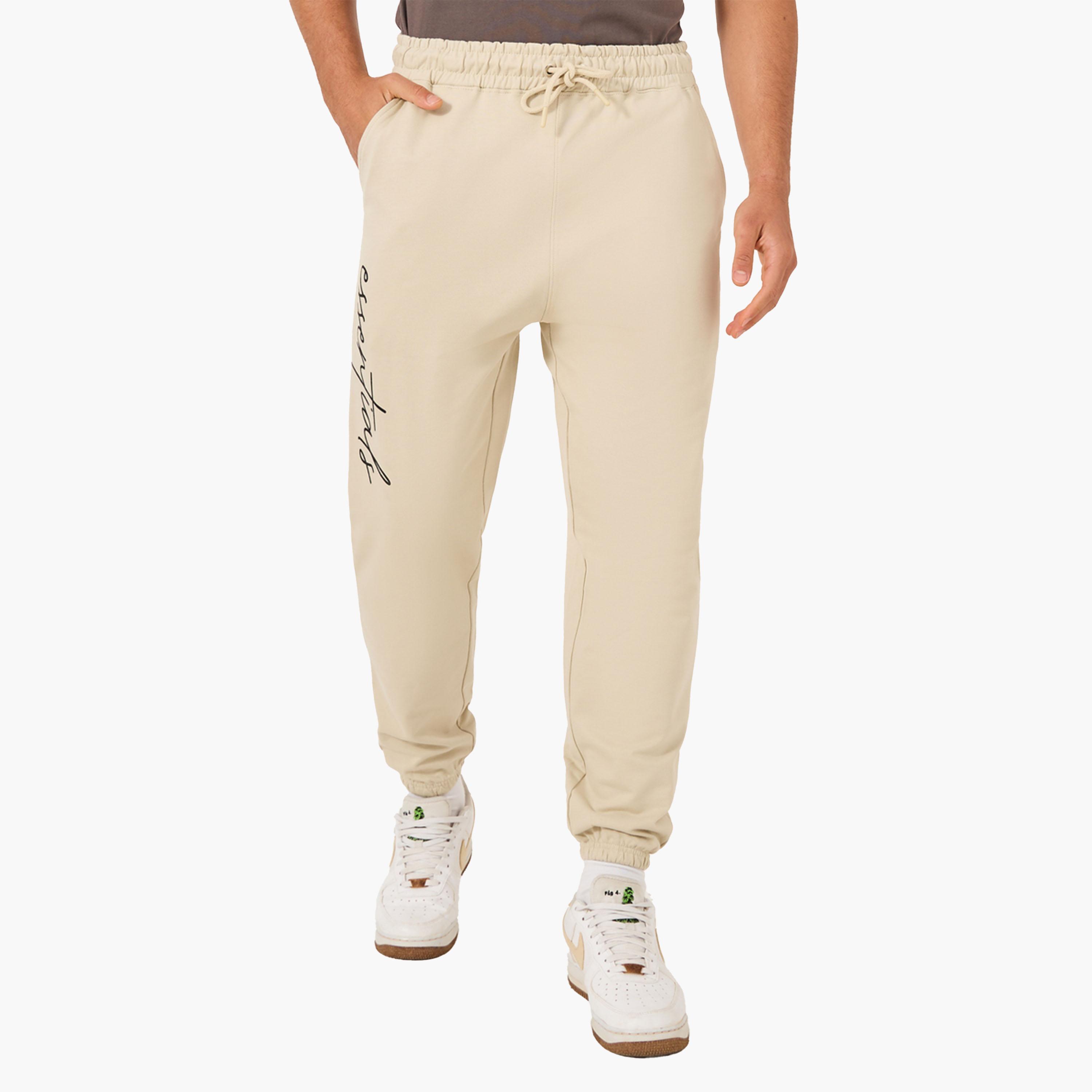 Styli Slogan Print Oversized Fit Cotton Terry Joggers-men-clothing-bottoms-joggers-image-3