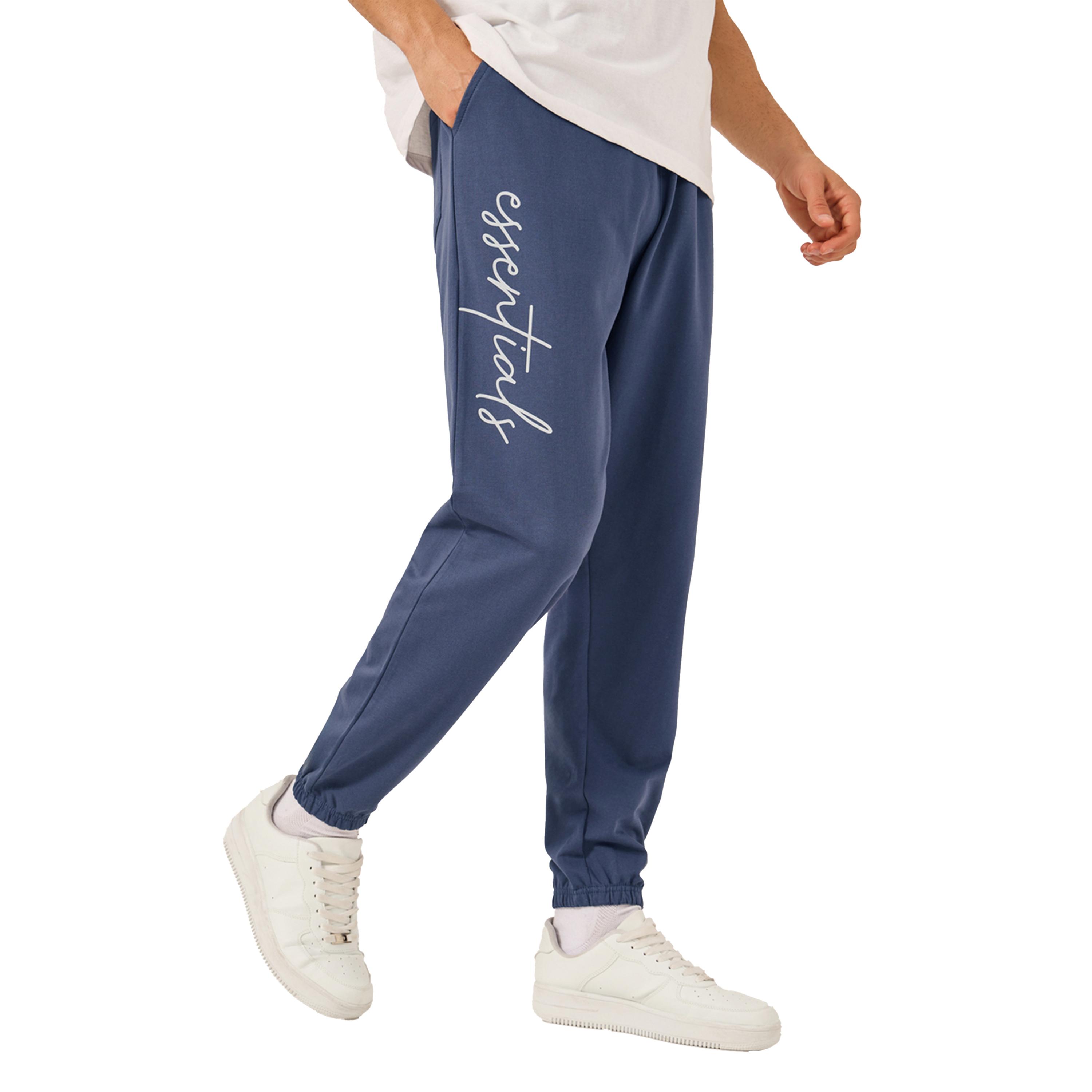 ستايلي -  بنطال رياضي قطني تيري بقصة واسعة وطبعة شعار-men-clothing-bottoms-joggers-image-1