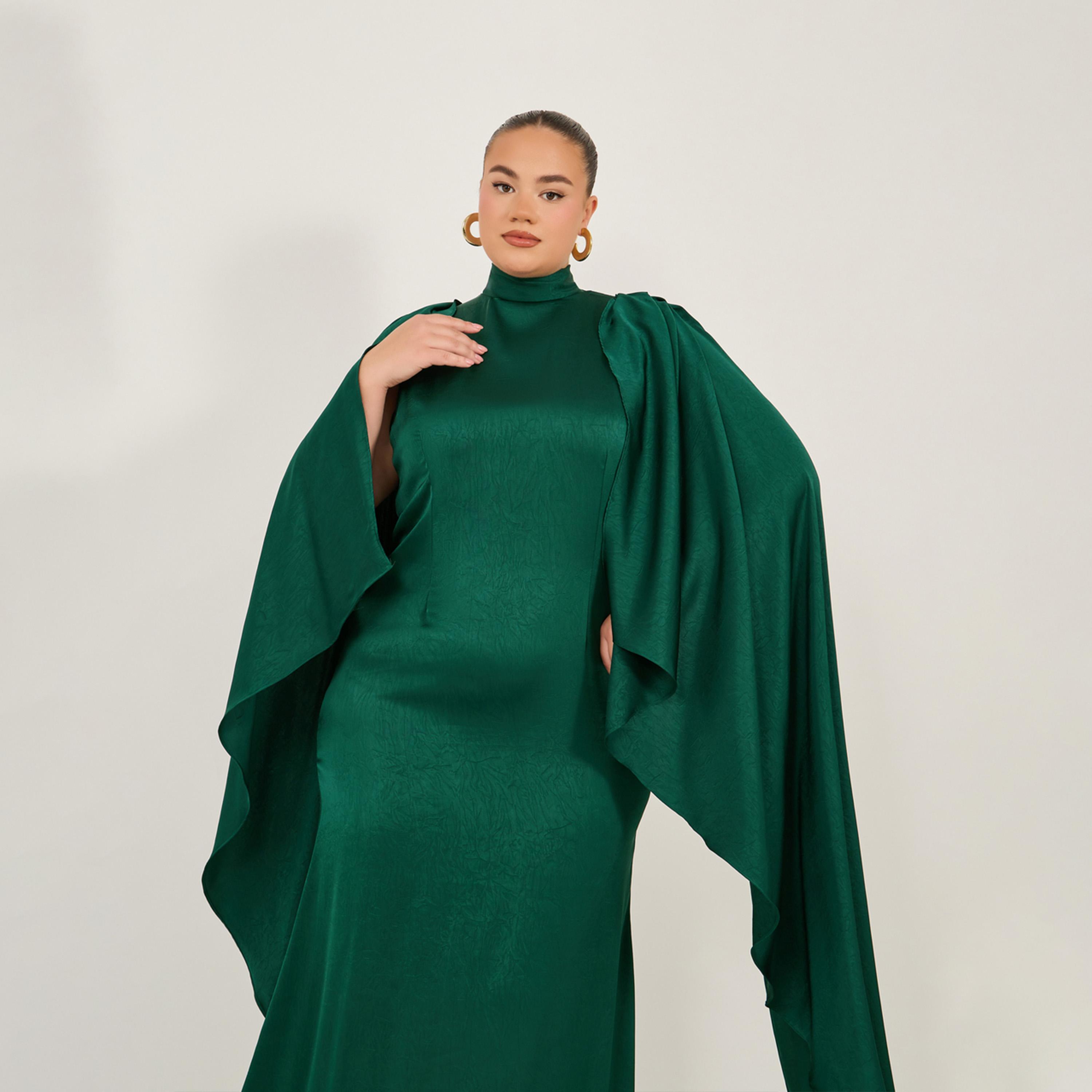 Styli Plain Long Sleeves A-Line Maxi Dress-women-clothing-dresses-image-3