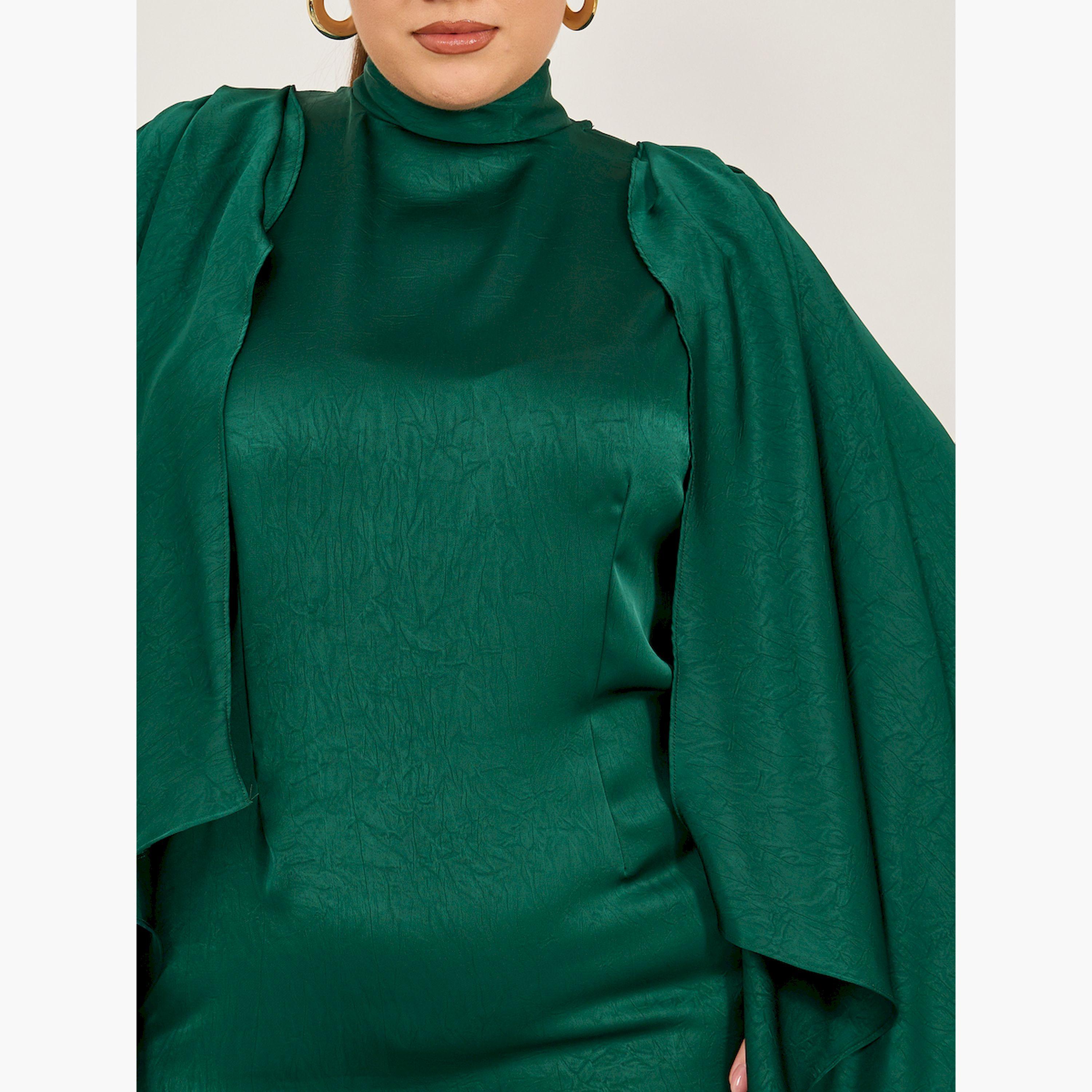 Styli Plain Long Sleeves A-Line Maxi Dress-women-clothing-dresses-image-4