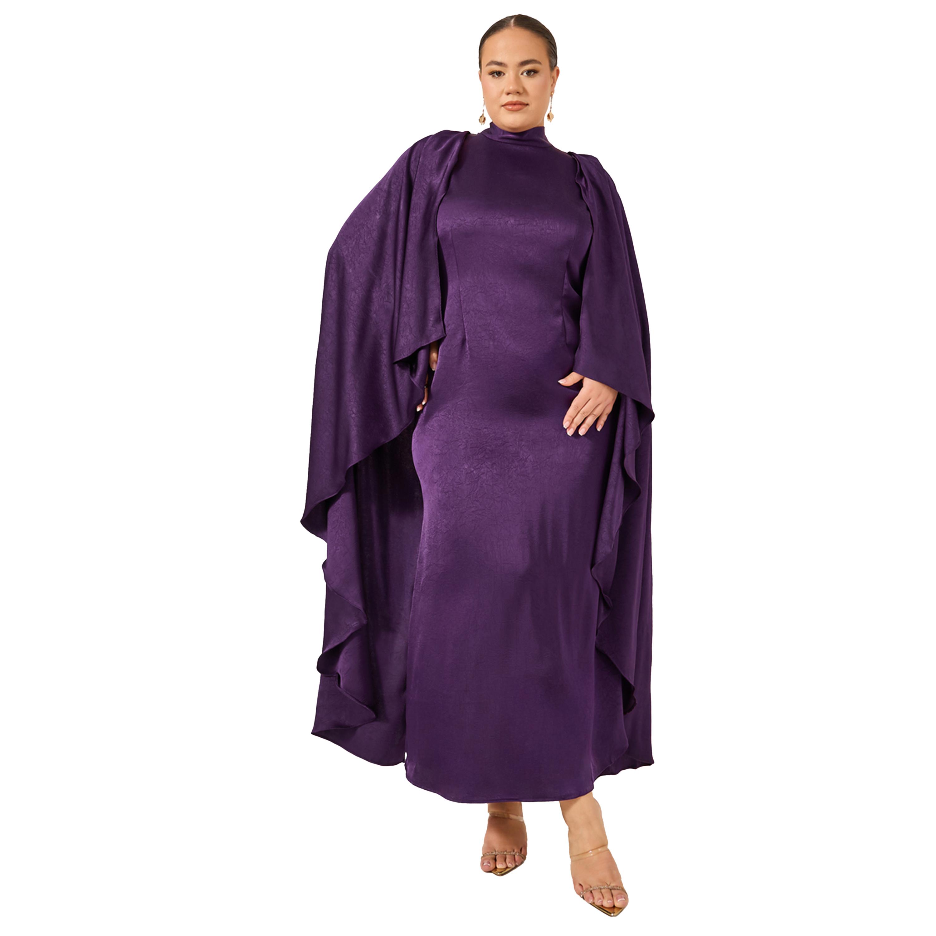 ستايلي - فستان ماكسي بأكمام طويلة على شكل حرف A مقاس كبير-women-clothing-dresses-image-1