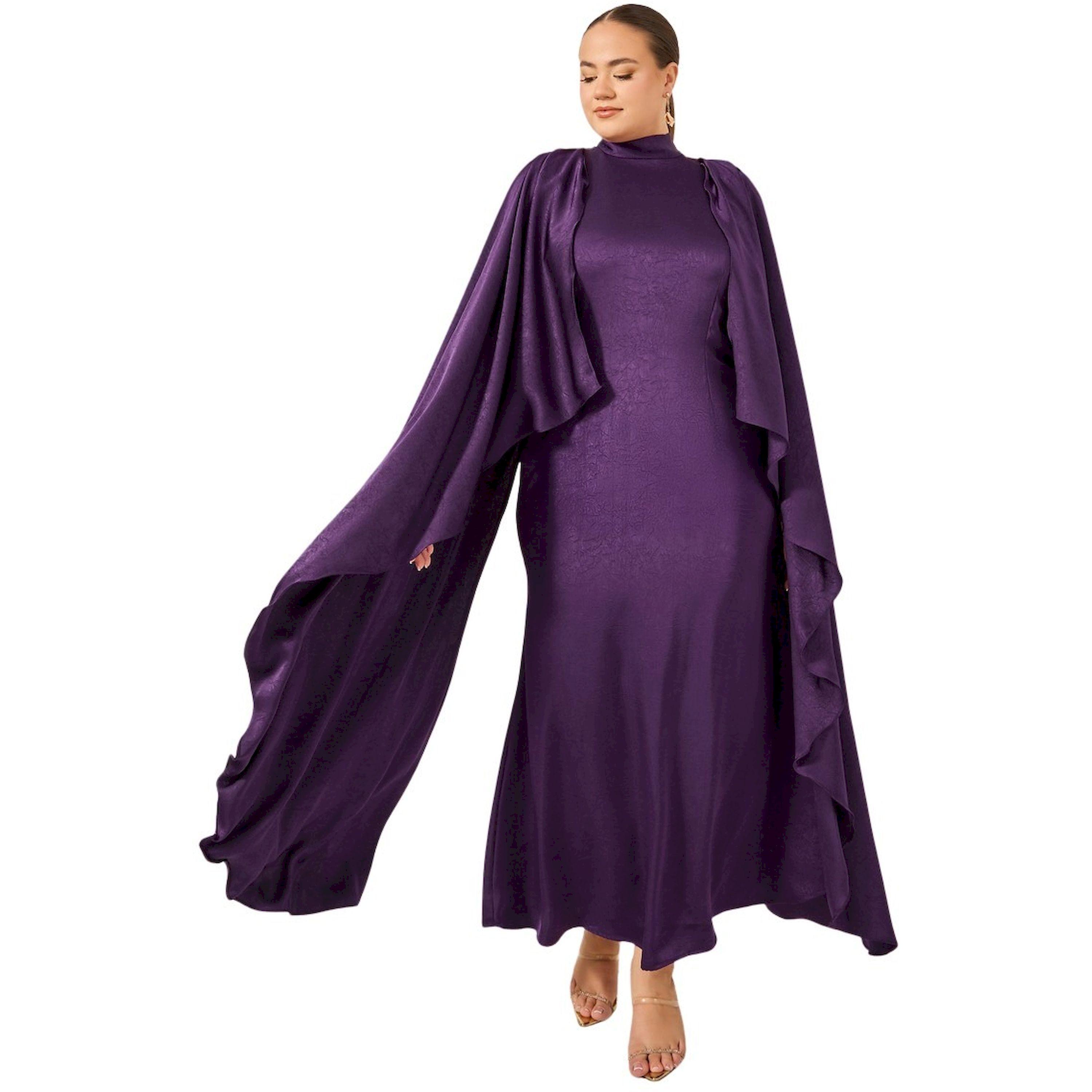 ستايلي - فستان ماكسي بأكمام طويلة على شكل حرف A مقاس كبير-women-clothing-dresses-image-2