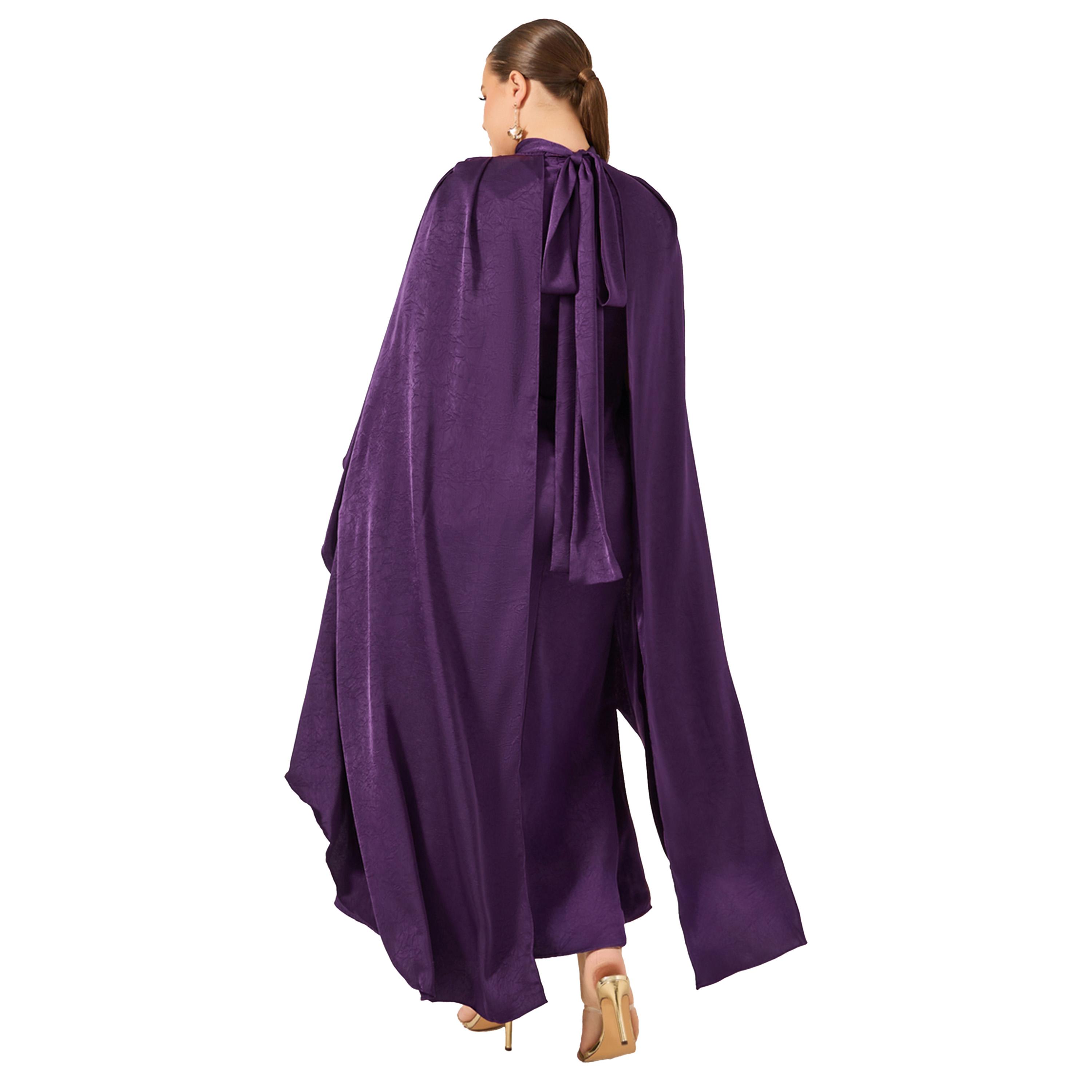 ستايلي - فستان ماكسي بأكمام طويلة على شكل حرف A مقاس كبير-women-clothing-dresses-image-5
