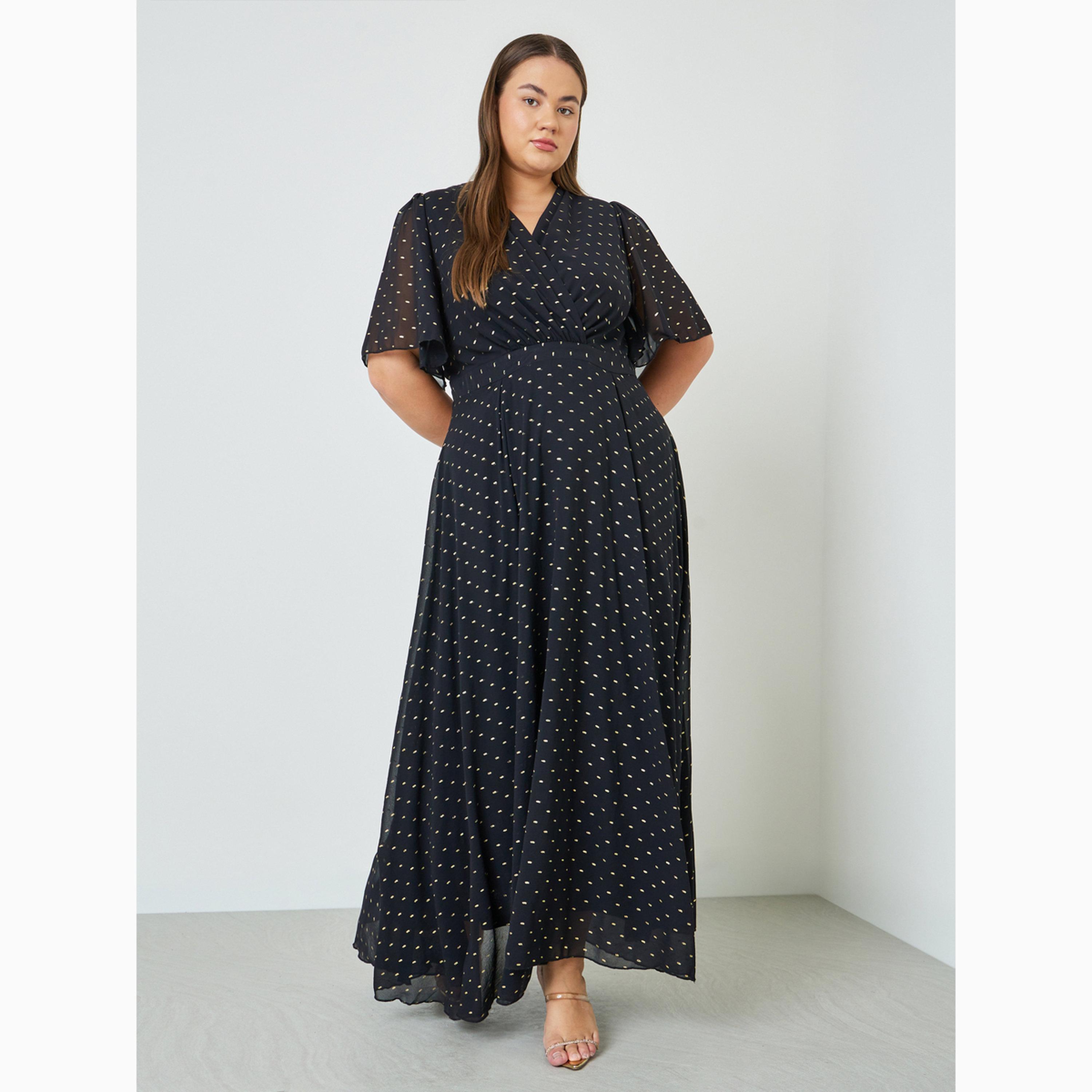 Styli Plus Size Foil Print A-Line Maxi Dress-women-clothing-dresses-image-1