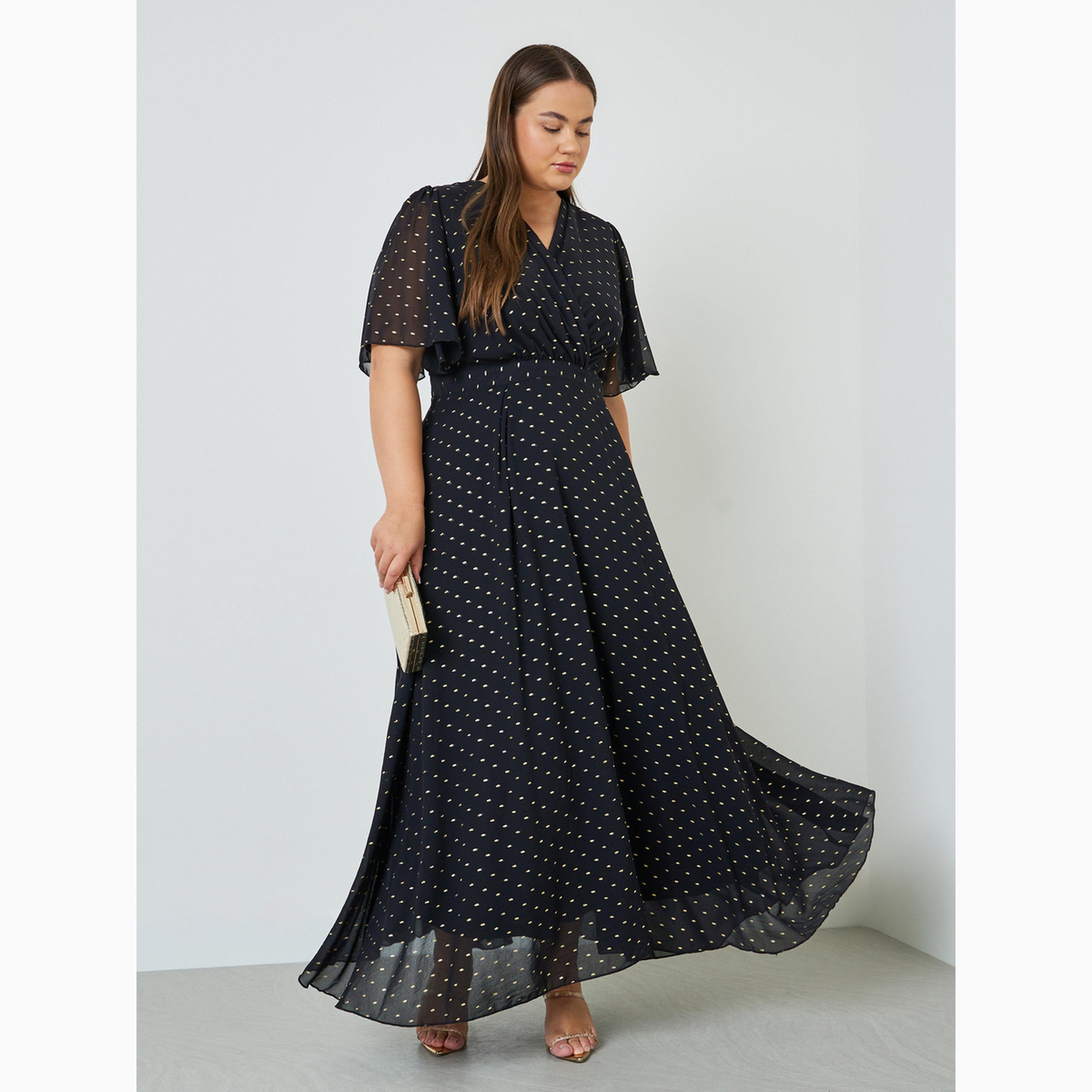 Styli Plus Size Foil Print A-Line Maxi Dress-women-clothing-dresses-image-3