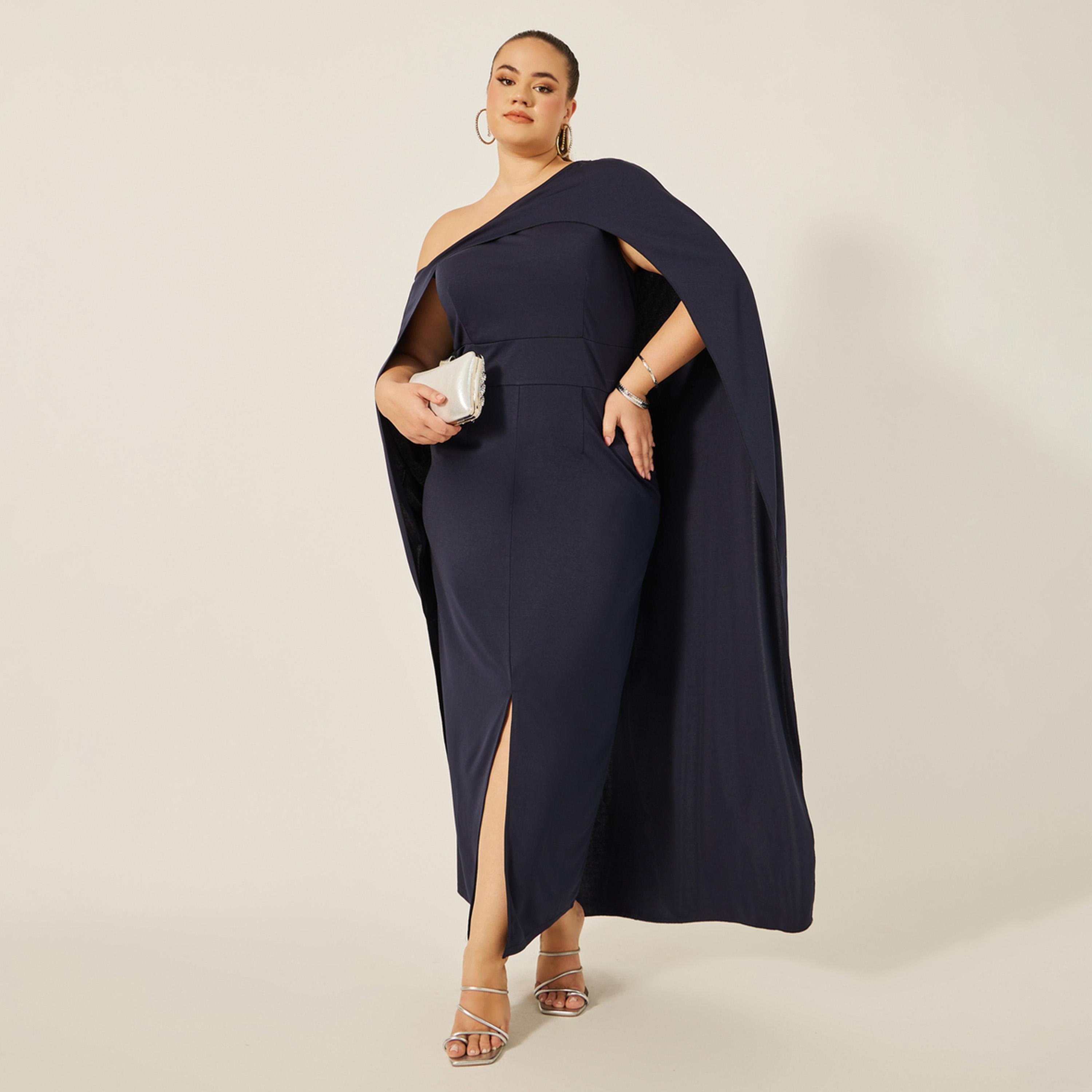 ستايلي - فستان ماكسي بأكمام واسعة وفتحة أمامية-women-clothing-dresses-image-1