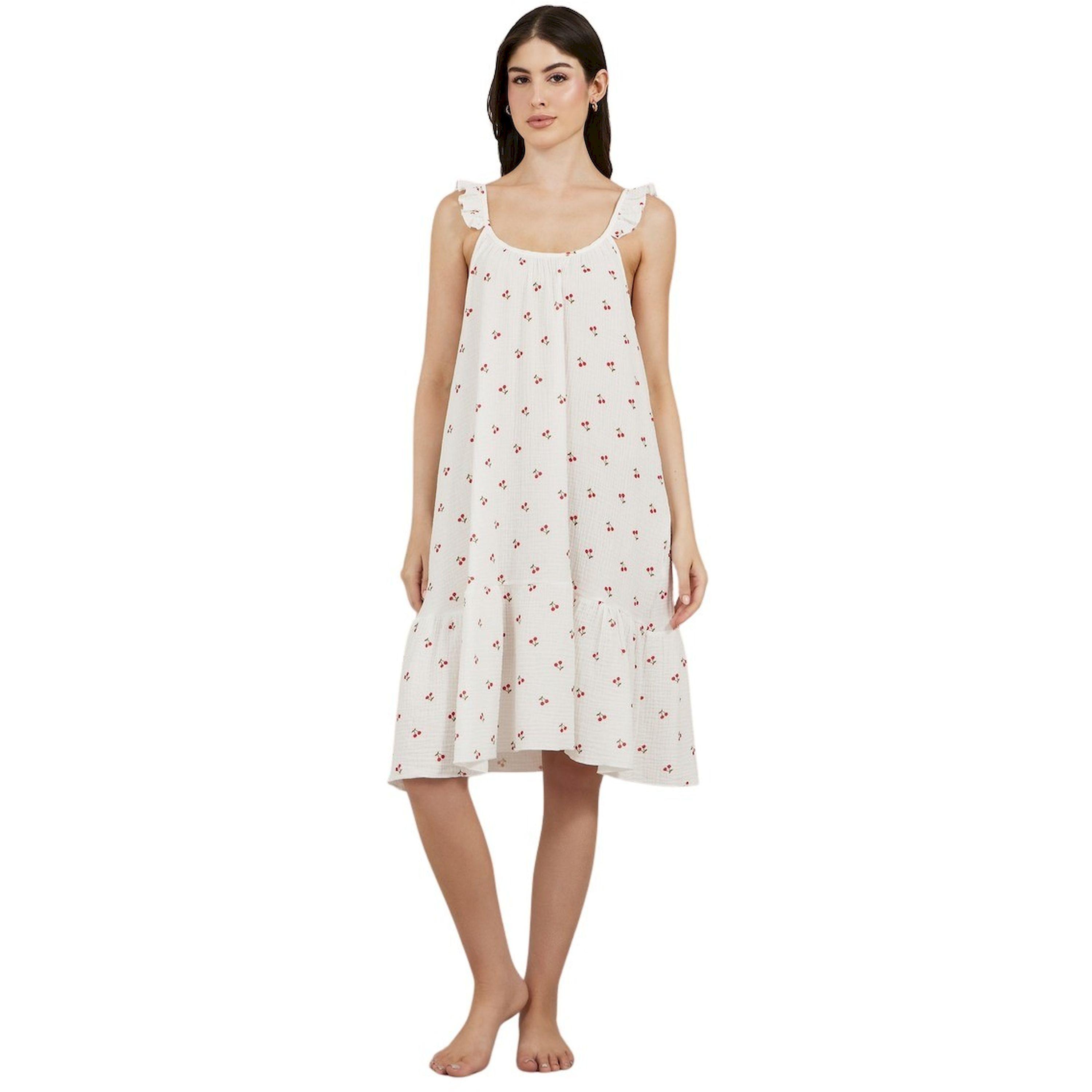 Styli Cherry Print Ruffled Trim Cotton Slip Dress-women-clothing-nightwear-nighties-image-1