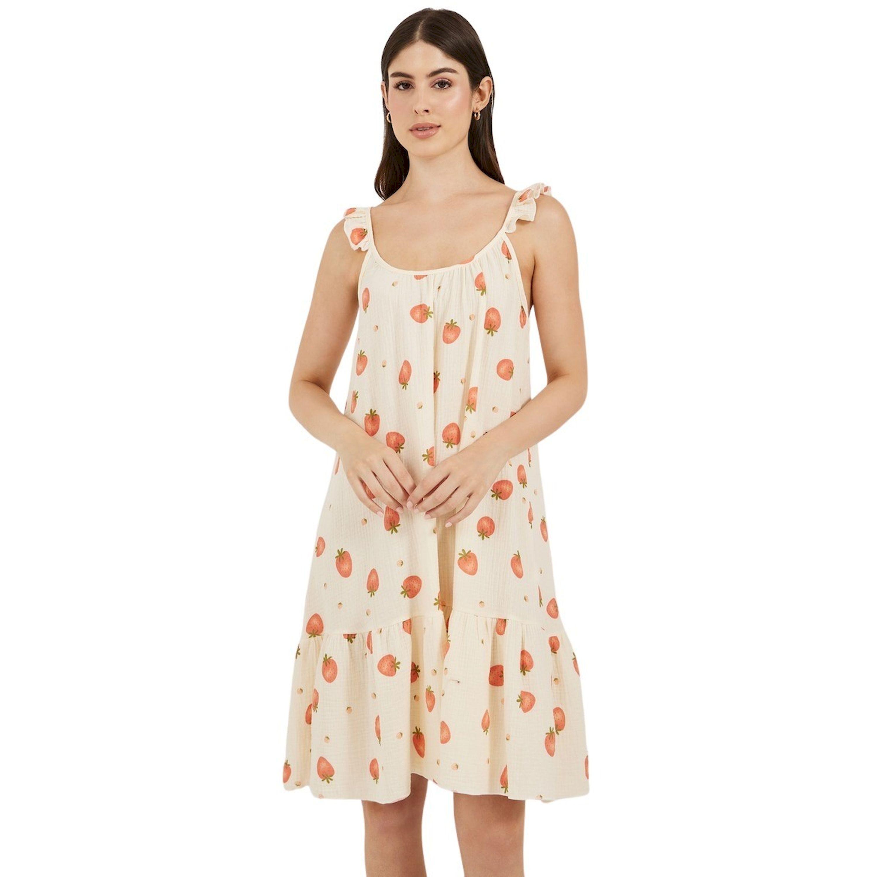Styli Strawberry Print Ruffled Trim Cotton Slip Dress-women-clothing-nightwear-nighties-image-2
