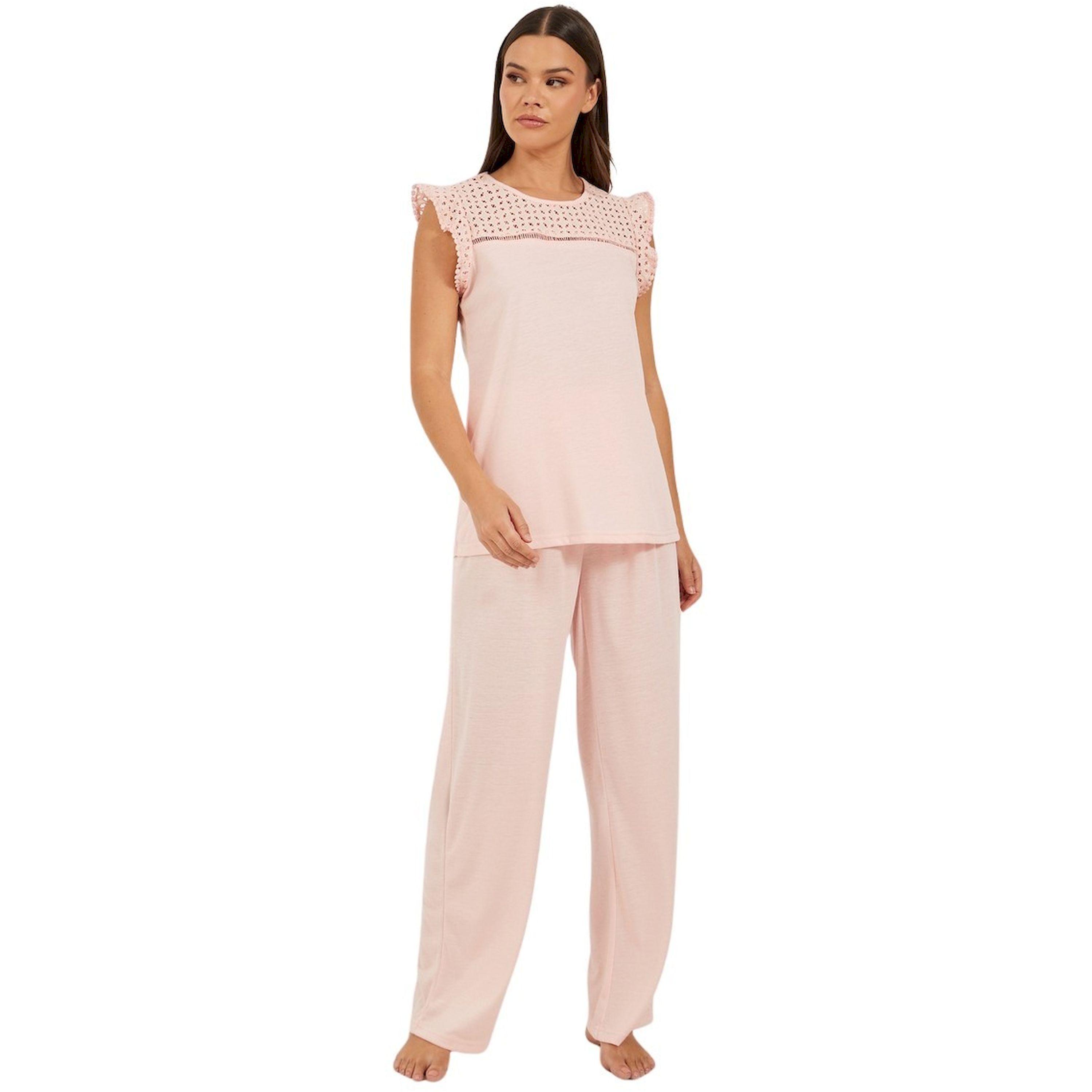 Styli Schiffli Yoke Pompom Trim Detail Top and Pyjama Pants Set-women-clothing-nightwear-pyjamas-longsets-image-1