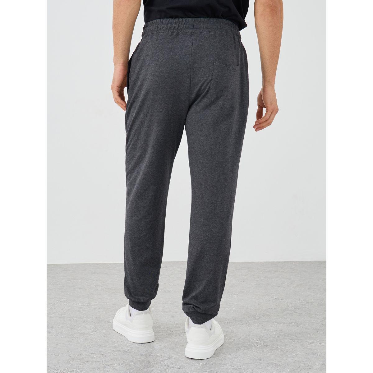 Styli Slim Fit Rib Cuffed Joggers with Drawstring-men-clothing-bottoms-joggers-image-4